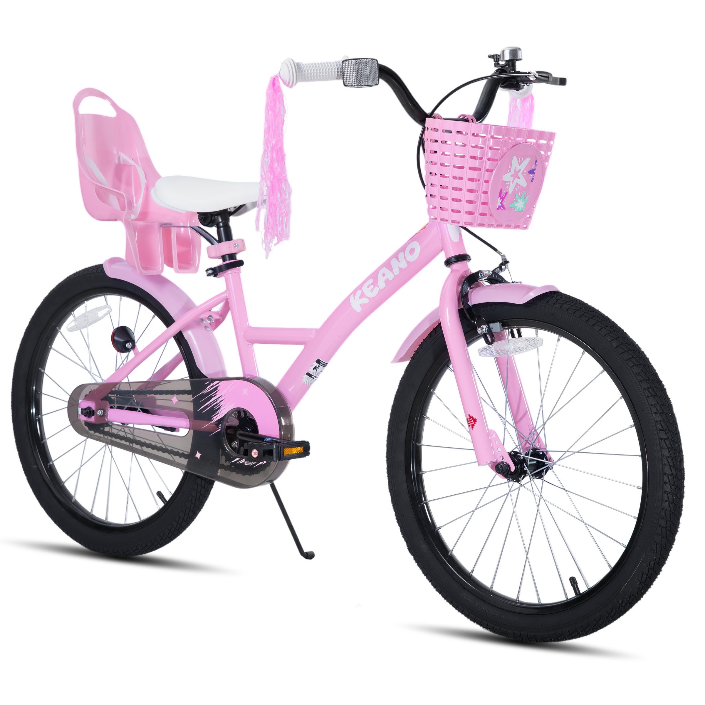 JOYSTAR Kinderfahrrad Mädchenfahrrad 14/16/18/20 Zoll mit Hochkarbonstahlrahmen, mit Puppensitz und Korb,Stützräder, Luftschlangen, Schutzblechen