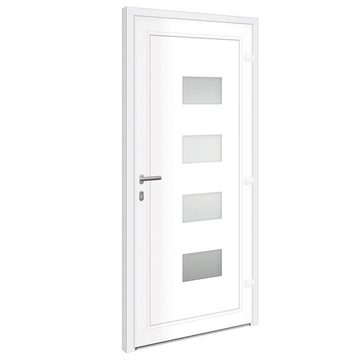 vidaXL Zimmertür Hauseingangstür Haustür Weiß 100x210 cm Aluminium und PVC