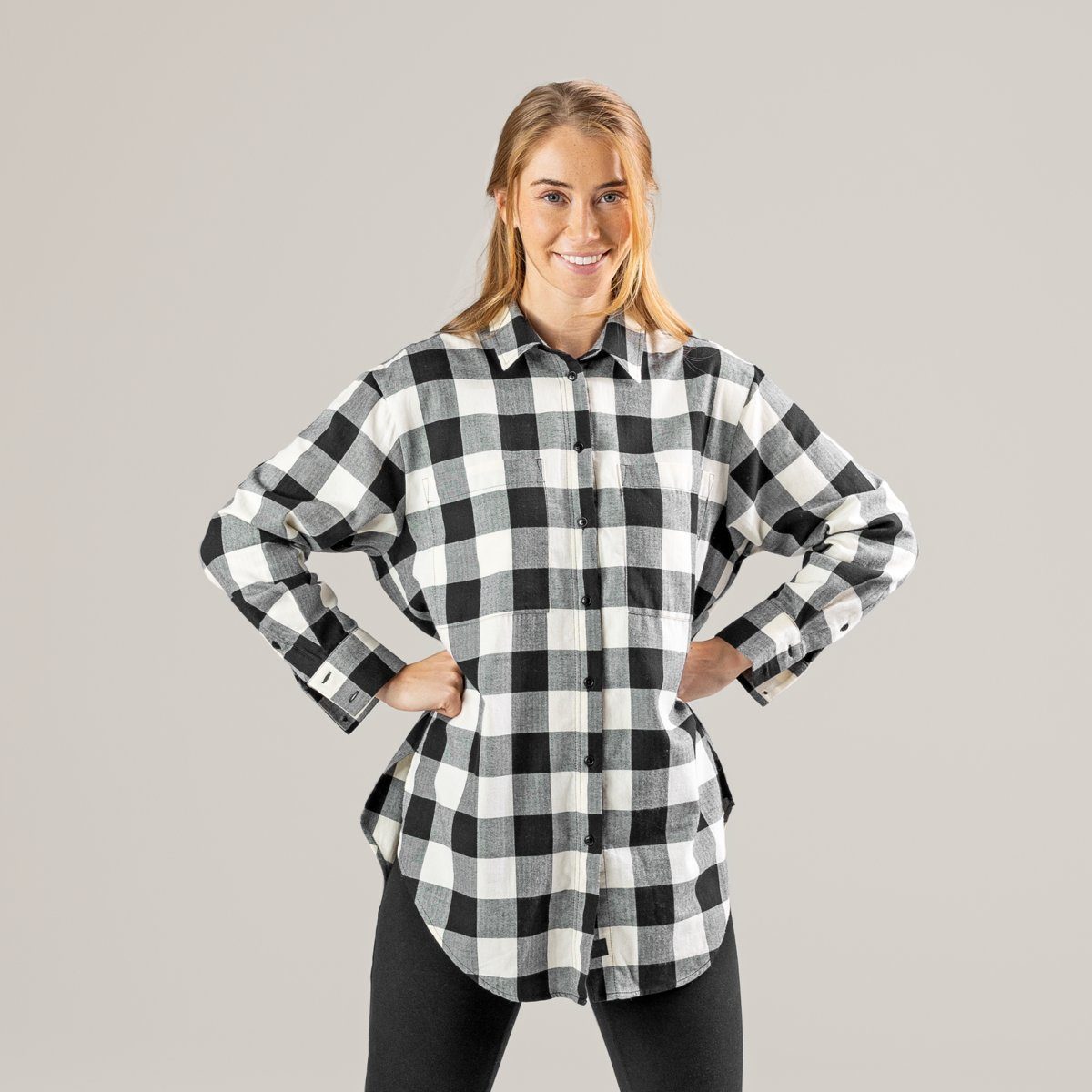 LIVING CRAFTS Flanellbluse NINA Weiches beidseitig angerauhtes Flanell