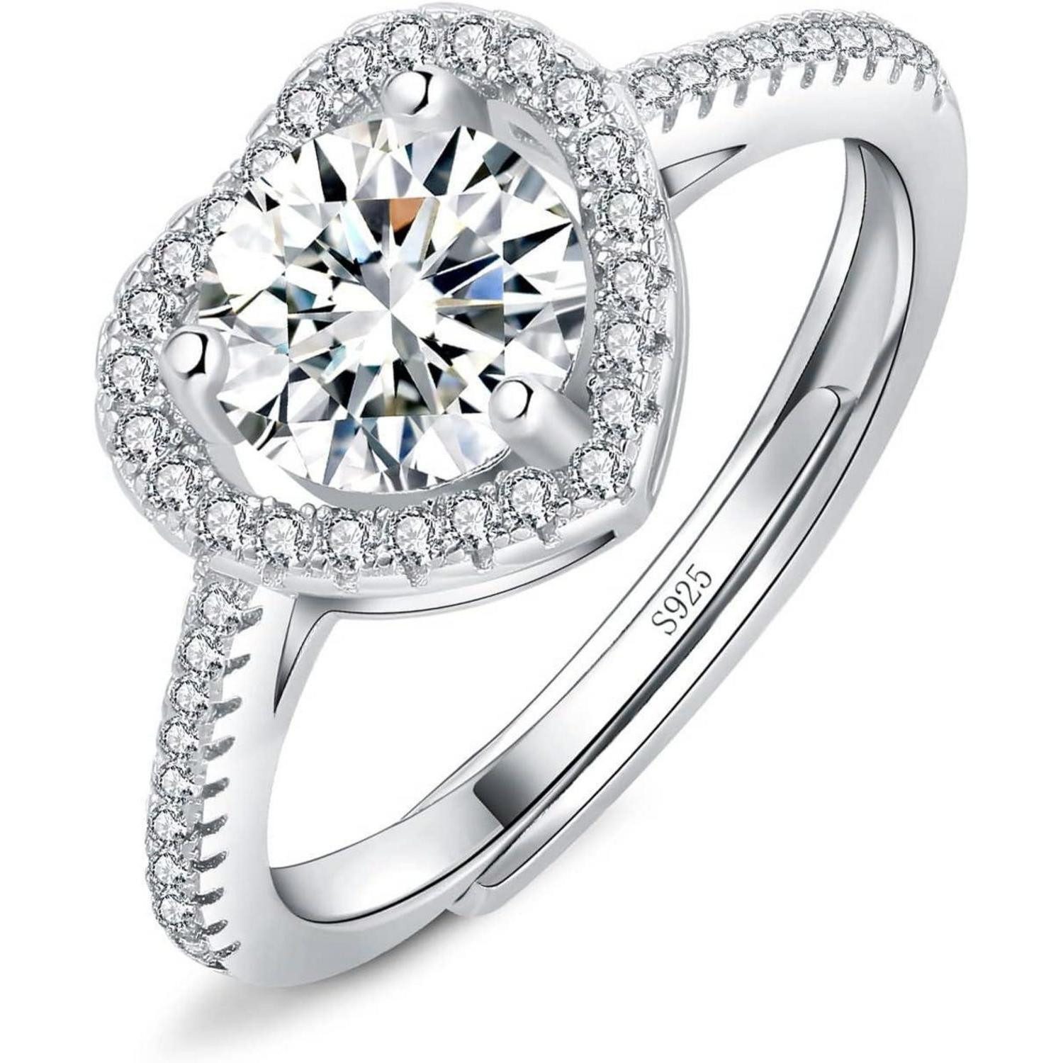 LuxusKollektion Verlobungsring Ringe Damen 925 Sterling Verlobungsringe Rosegold Zirkonia Herz Silber