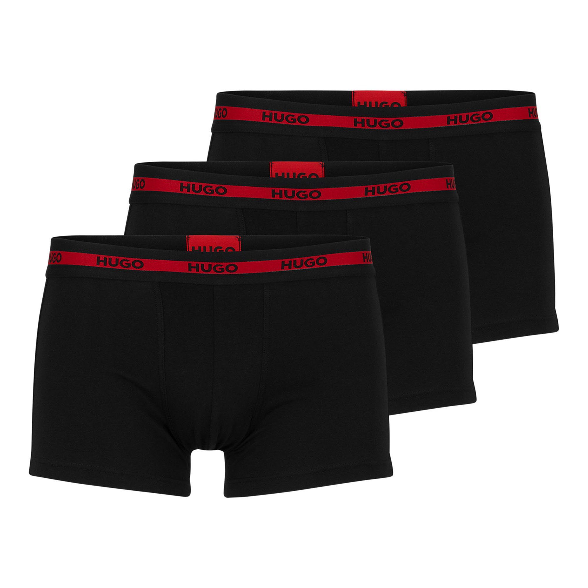 HUGO Boxer Herren Boxershorts, 3er Pack - TRUNK TRIPLET Schwarz