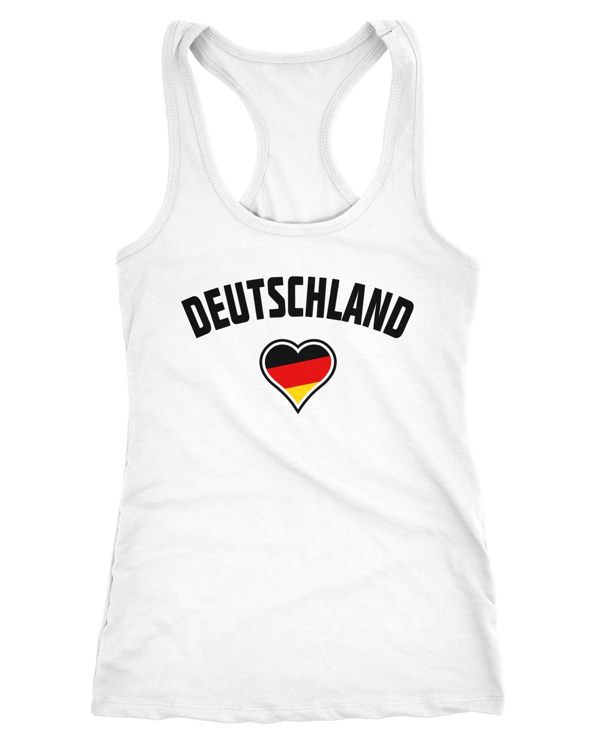 MoonWorks Tanktop Damen Tanktop Deutschland Herz WM Fußball Weltmeisterschaft 2018 World Cup Fan-Shirt Germany Moonworks®