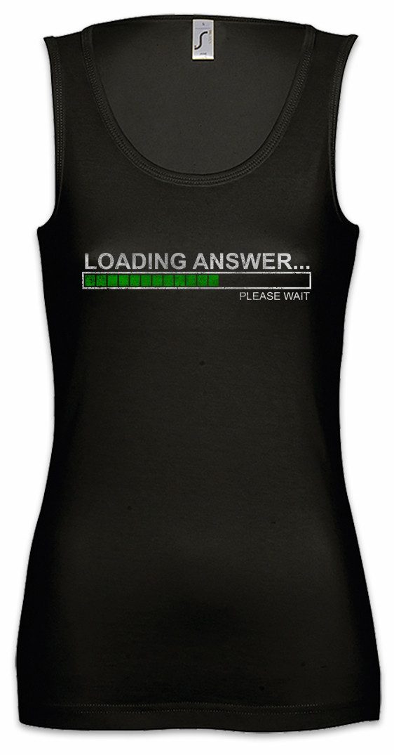 Tanktop Loading Answer Ärmelloses Damen T-Shirt Fun Binary Code Binär World