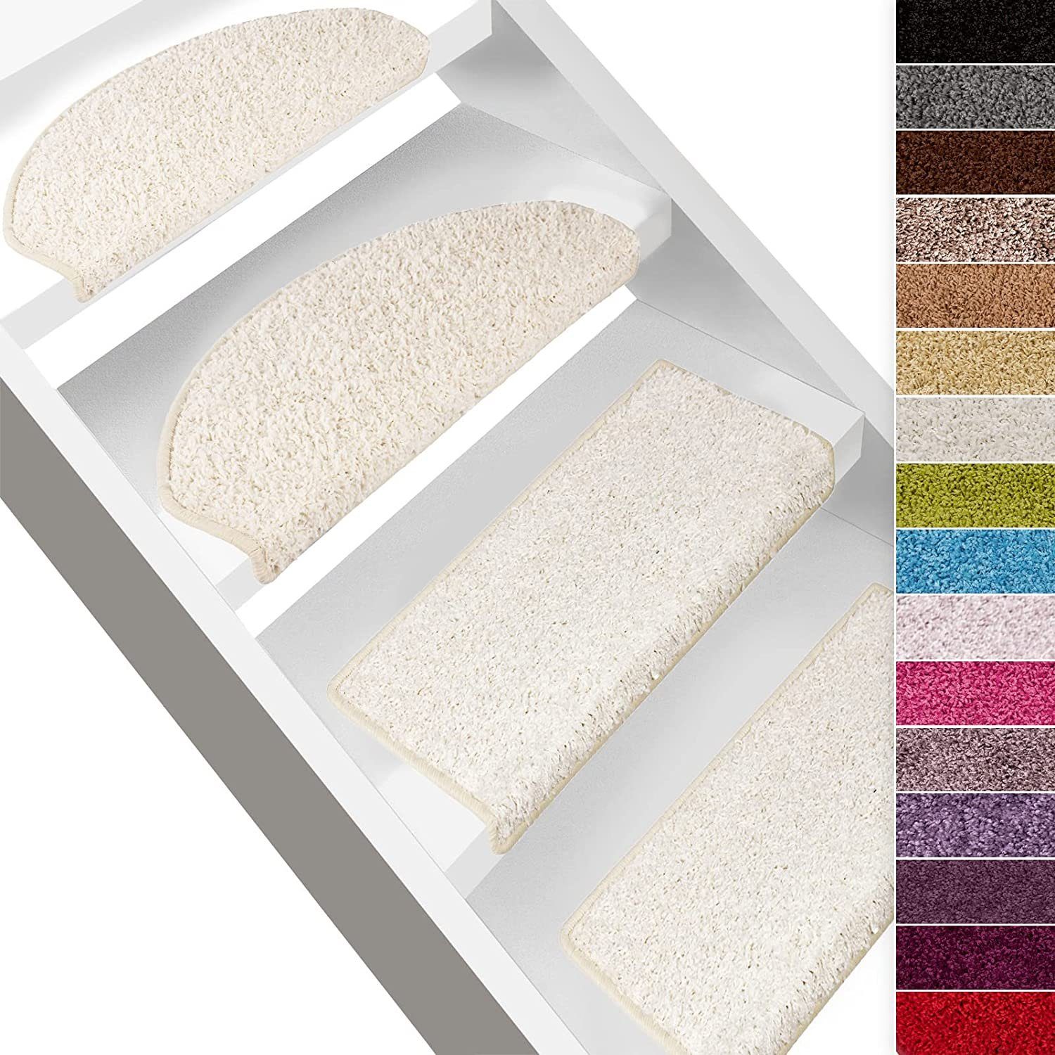 Karat Stufenmatte Kleopatra, 11 Farben, Stufenschutz, Stufenschoner, Halbrund, Höhe: 9 mm, aus 100% Polypropylen