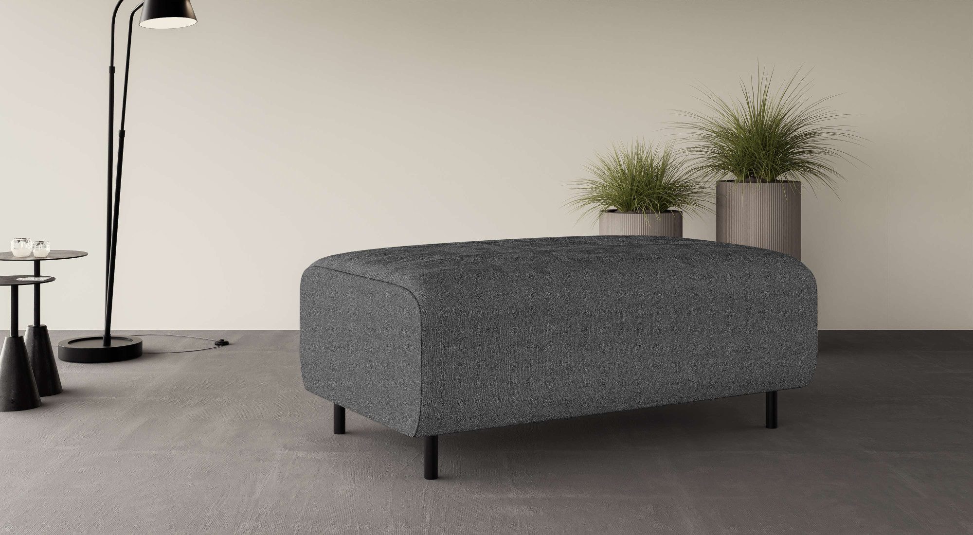 Home affaire Polsterhocker ARROS groß mit Wellenunterfederung, Maße B/T/H: 120/70/46 cm, passend zur Serie, in hochwertiger Verarbeitung