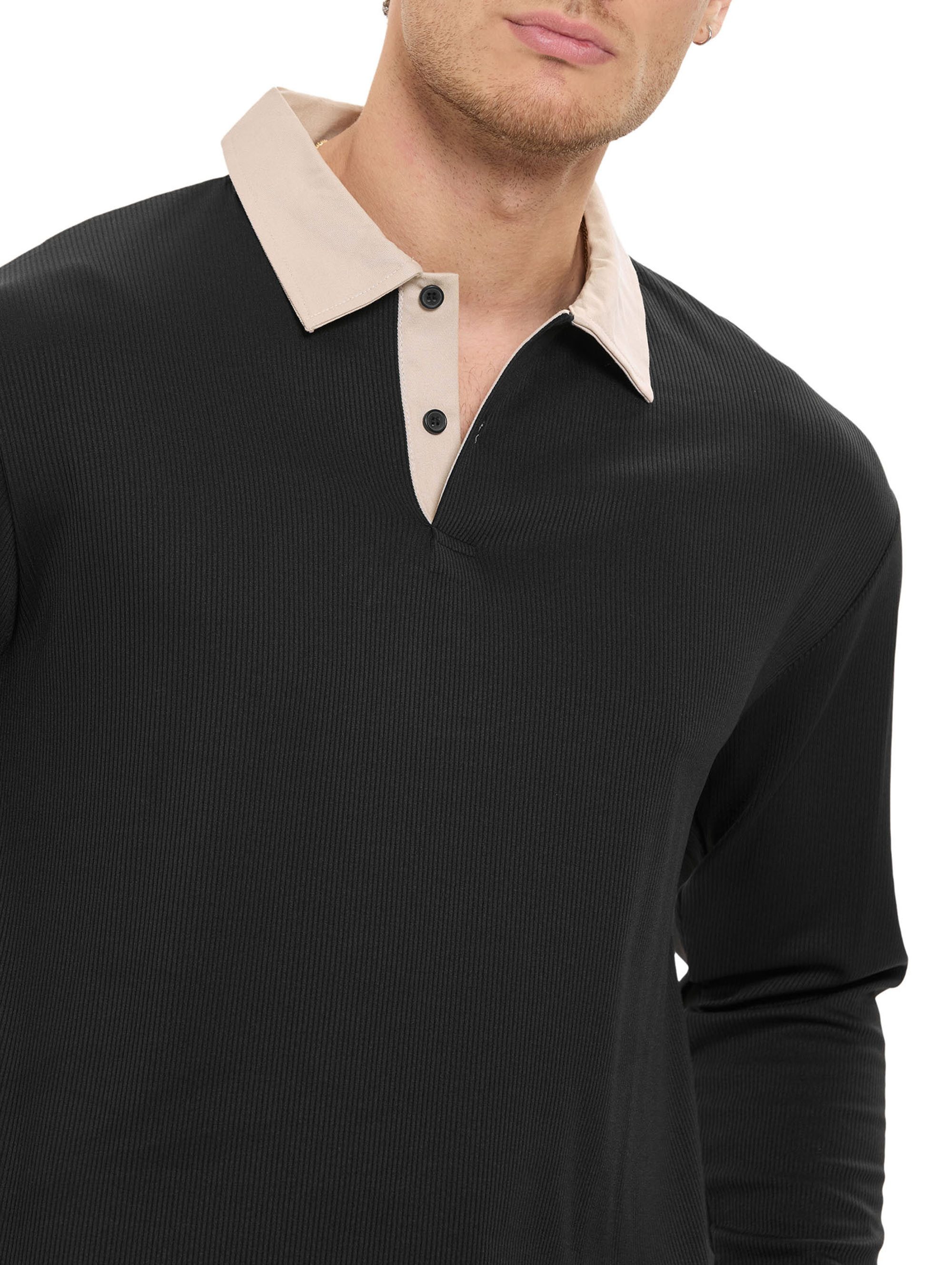RedBridge Langarm-Poloshirt by Spruce Polohemd Longsleeve sportlich elegant Kontrastkragen, pflegeleicht, atmungsaktiv