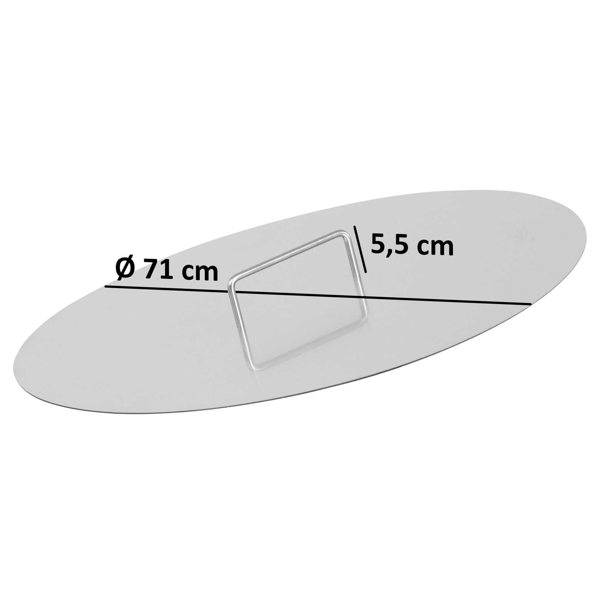 BBQ-Toro Feuerstelle Edelstahl Feuerschale Ø 70 cm mit Deckel, Silber, Outdoor Feuerstelle, Hitzebeständig