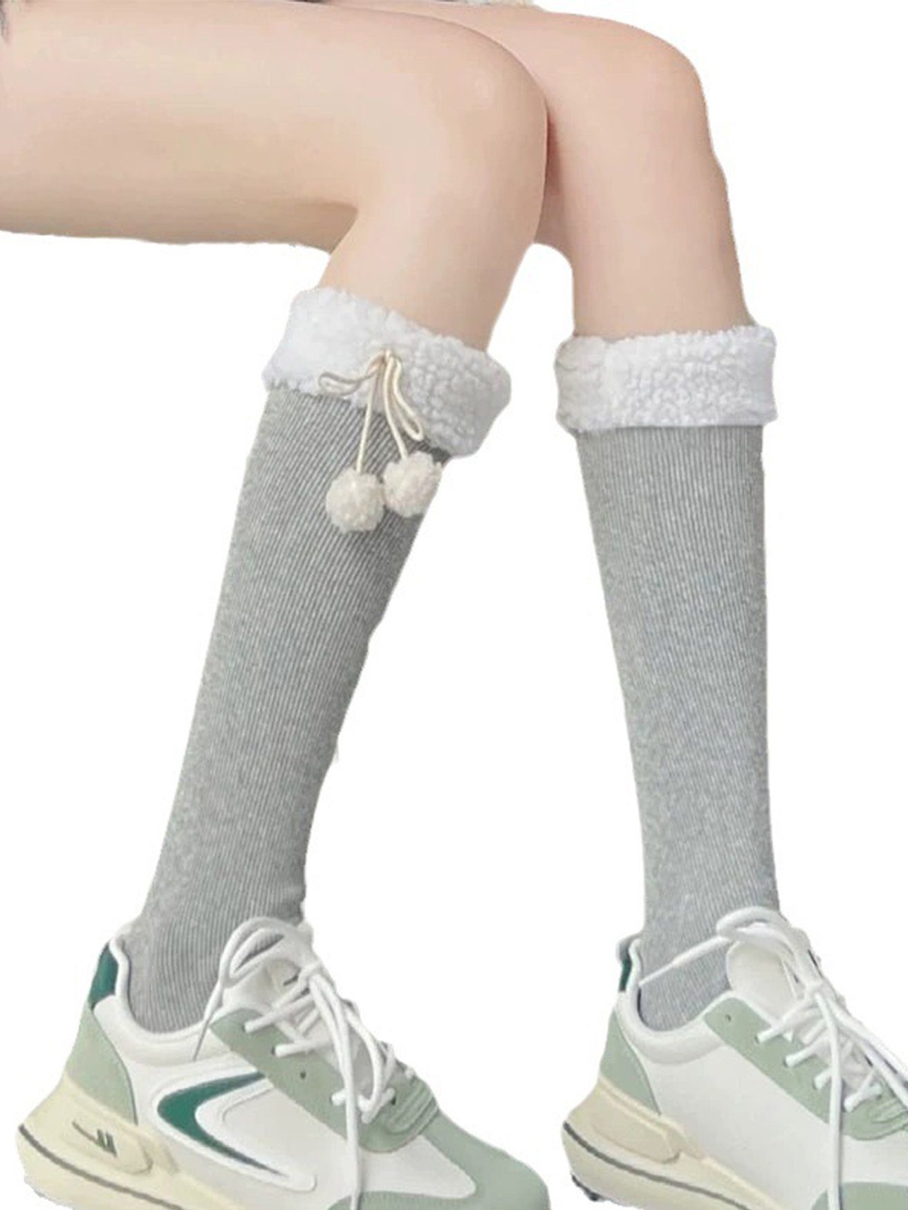 HOHEA H Langsocken Wadenlange Socken für Damen im Herbst und Winter. Wadenflorsocken (1-Paar)