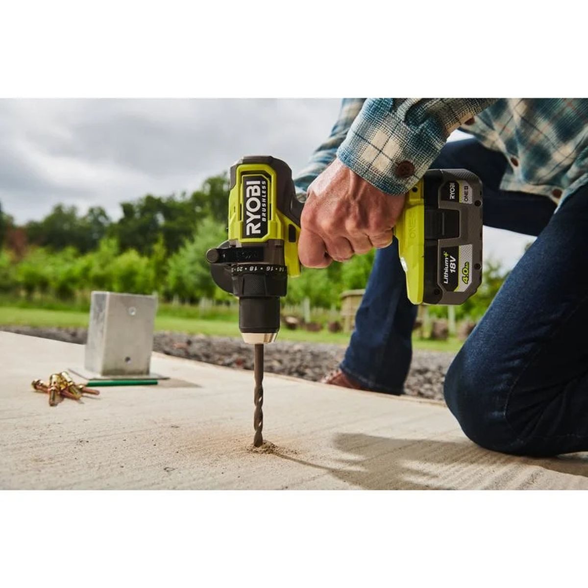 RYOBI Akku-Schlagbohrschrauber RYOBI 18V ONE+ Brushless Akku-Schlagbohrschrauber max Drehmoment 95 Nm