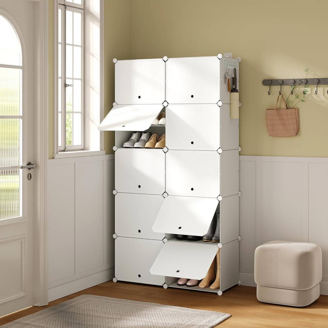 Woltu Schuhregal, 1-tlg., Schuhaufbewahrung mit 10 Fächern für 40 Paar Schu günstig online kaufen