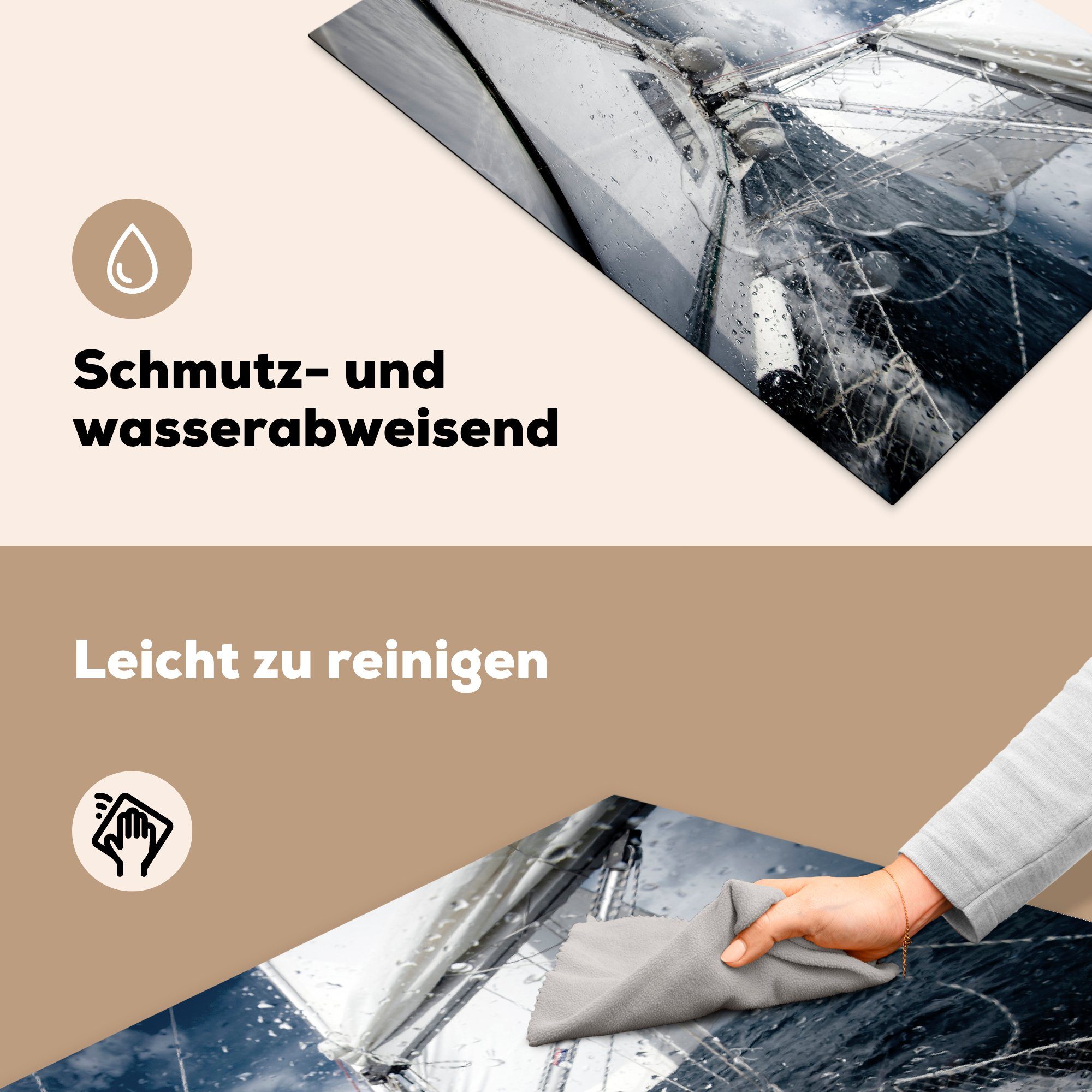 Vinyl, der Ceranfeldabdeckung cm, auf Herdblende-/Abdeckplatte Induktionskochfeld (1 Nordsee, 81x52 Schutz die tlg), für Segelboot küche, MuchoWow