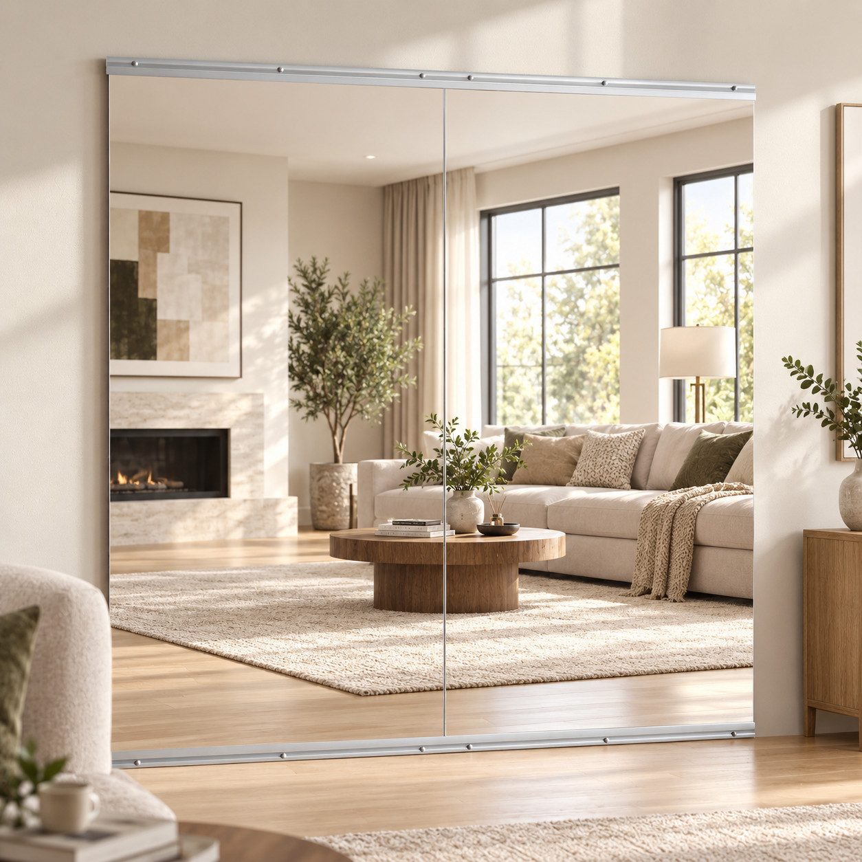 Koonmi Ganzkörperspiegel Ganzkörperspiegel Wandspiegel rahmenlos für Schlafzimmer & Fitnessraum (76*147cm, 60*121cm, 83*152cm)