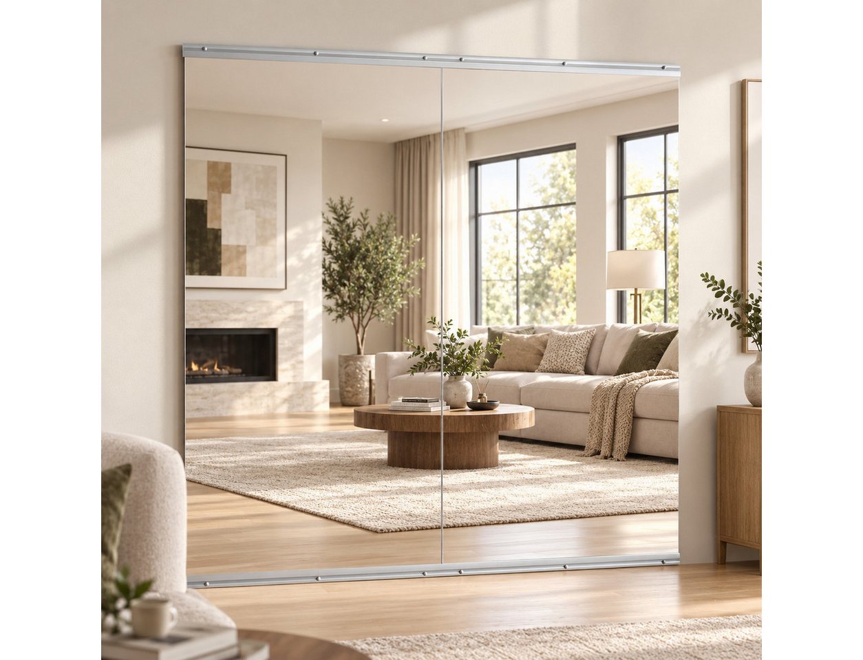 Koonmi Ganzkörperspiegel Ganzkörperspiegel Wandspiegel rahmenlos für Schlafzimmer & Fitnessraum (76*147cm, 60*121cm, 83*152cm)