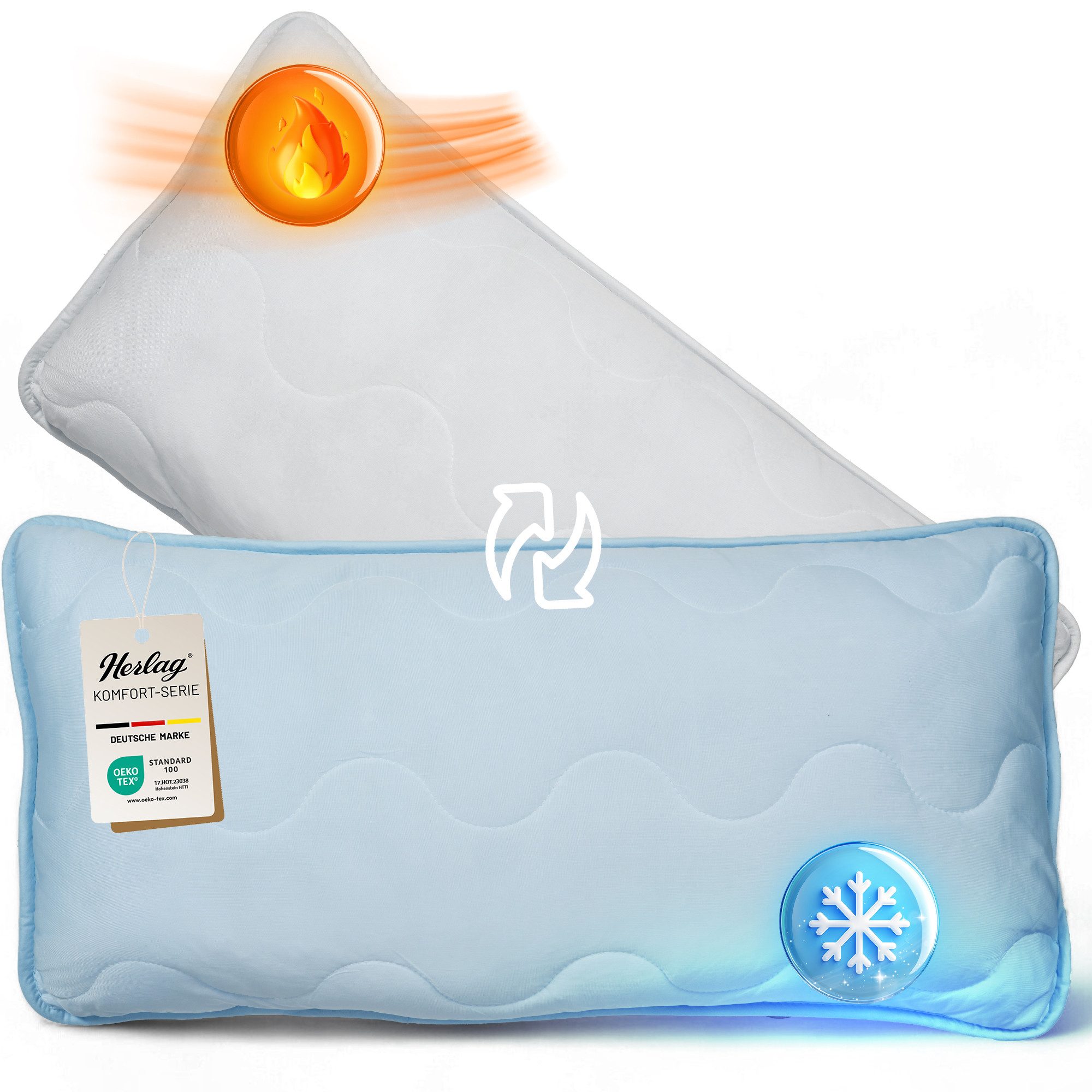 Herlag Kopfkissen 2-in-1 Sommer- & Winterseite, Bauchschläfer, Rückenschläf günstig online kaufen