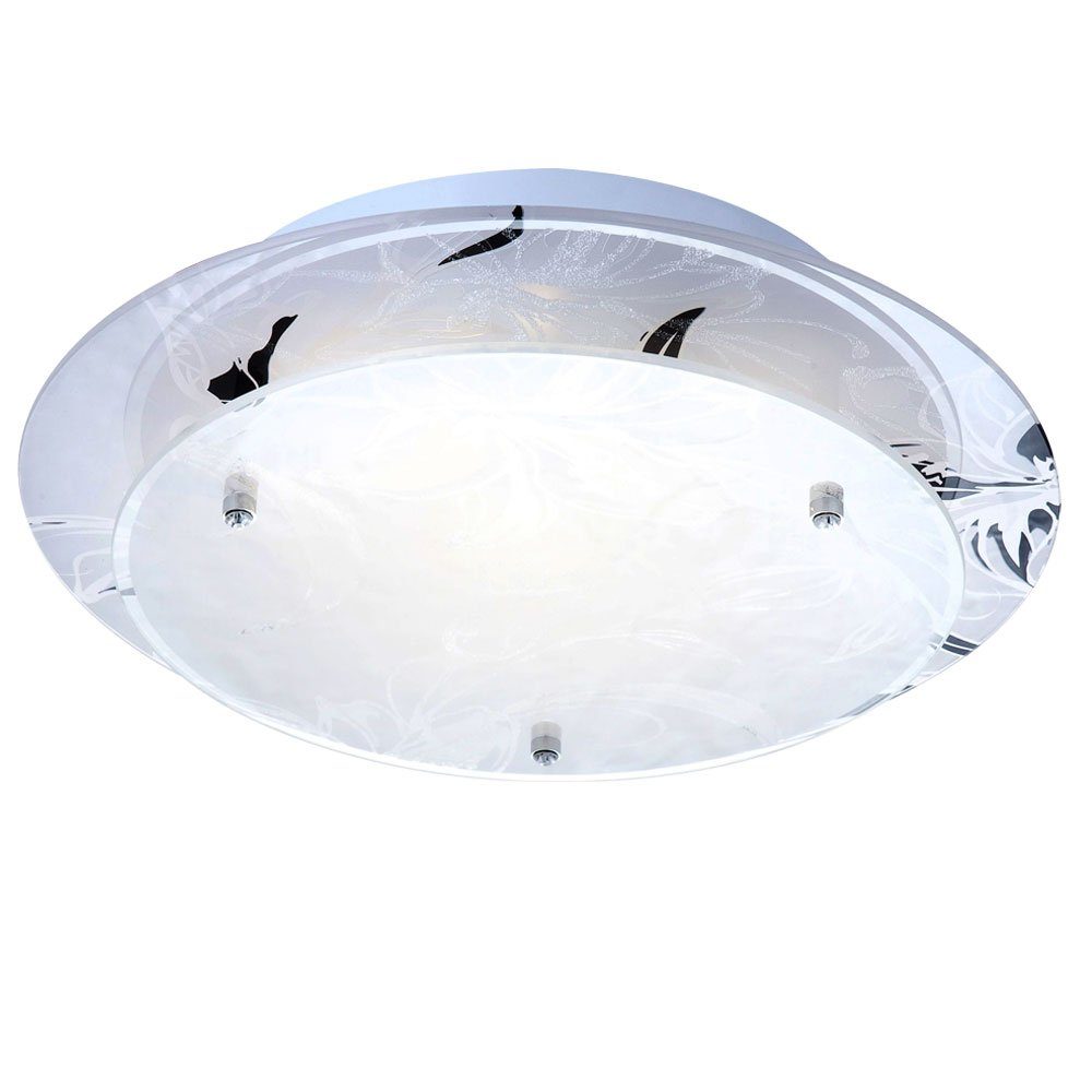 Glas Küchenlampe rund inklusive, Deckenlampe Deckenleuchte LED LED Leuchtmittel Deckenleuchte, Warmweiß, E27 etc-shop