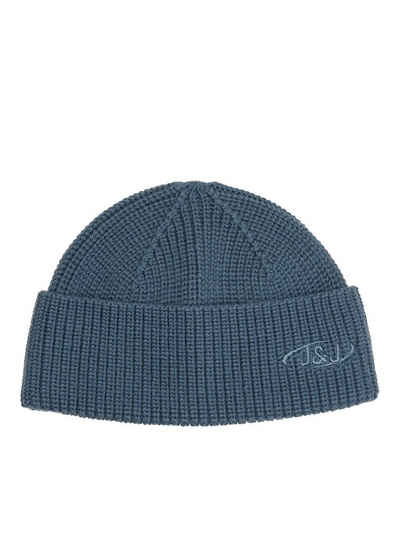 Jack & Jones Strickmütze Kurz Gerippte Mütze Winter Beanie Kopfbedeckung Recycelt JACAIR (casual) 4671 in Blau