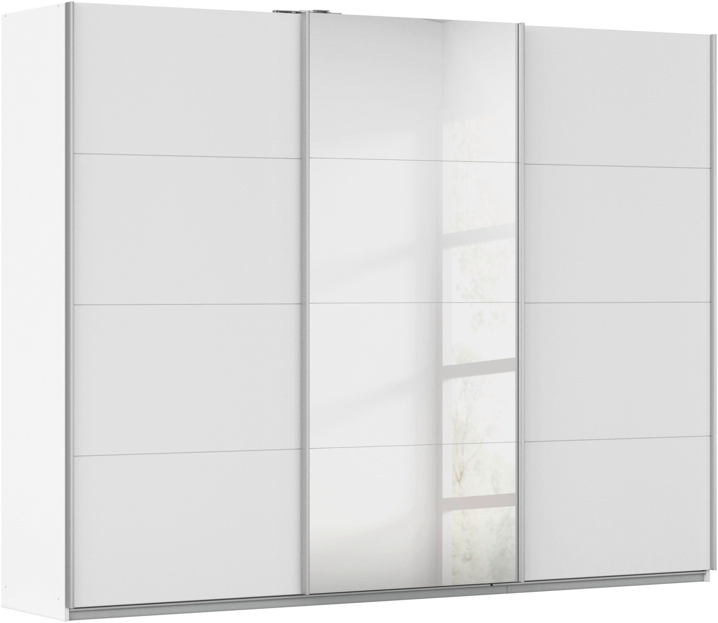 rauch Schwebetürenschrank Kleiderschrank Schrank Garderobe Wäscheschrank Ankleide KULMBACH (Breite 271 cm) in 2 Höhen erhältlich, mit Metallgriffleisten MADE IN GERMANY