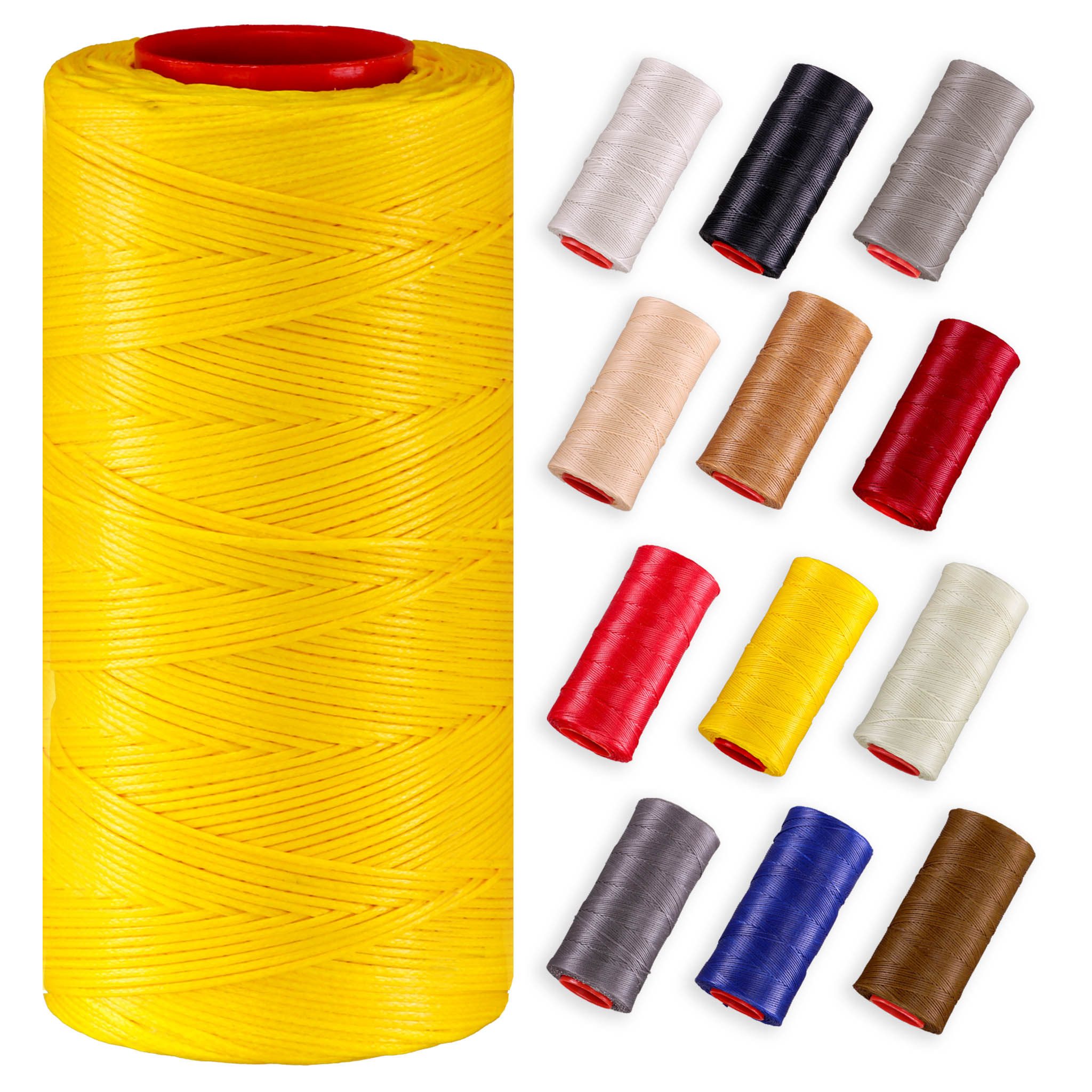 Langlauf Schuhbedarf Ledergarn gewachst 0,8mm - 250m Rolle 100% Polyester Nähgarn, 200 m, 100% Polyester, extrem reißfest & vielseitig einsetzbar