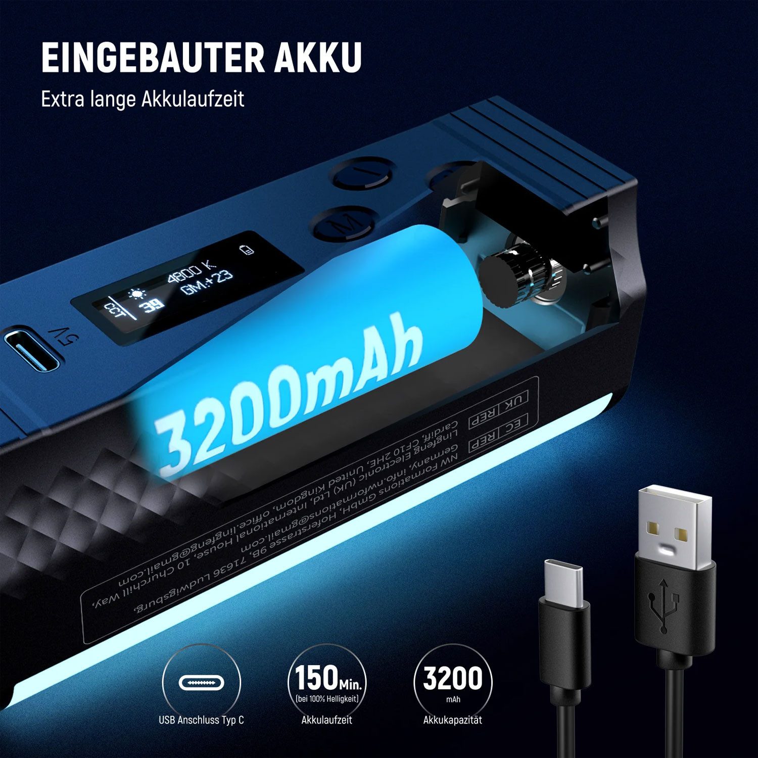 Neewer Videoleuchte Neewer Dauerlicht TL98C magnetisches RGB Hand-Stablicht, kompaktes Handstablicht