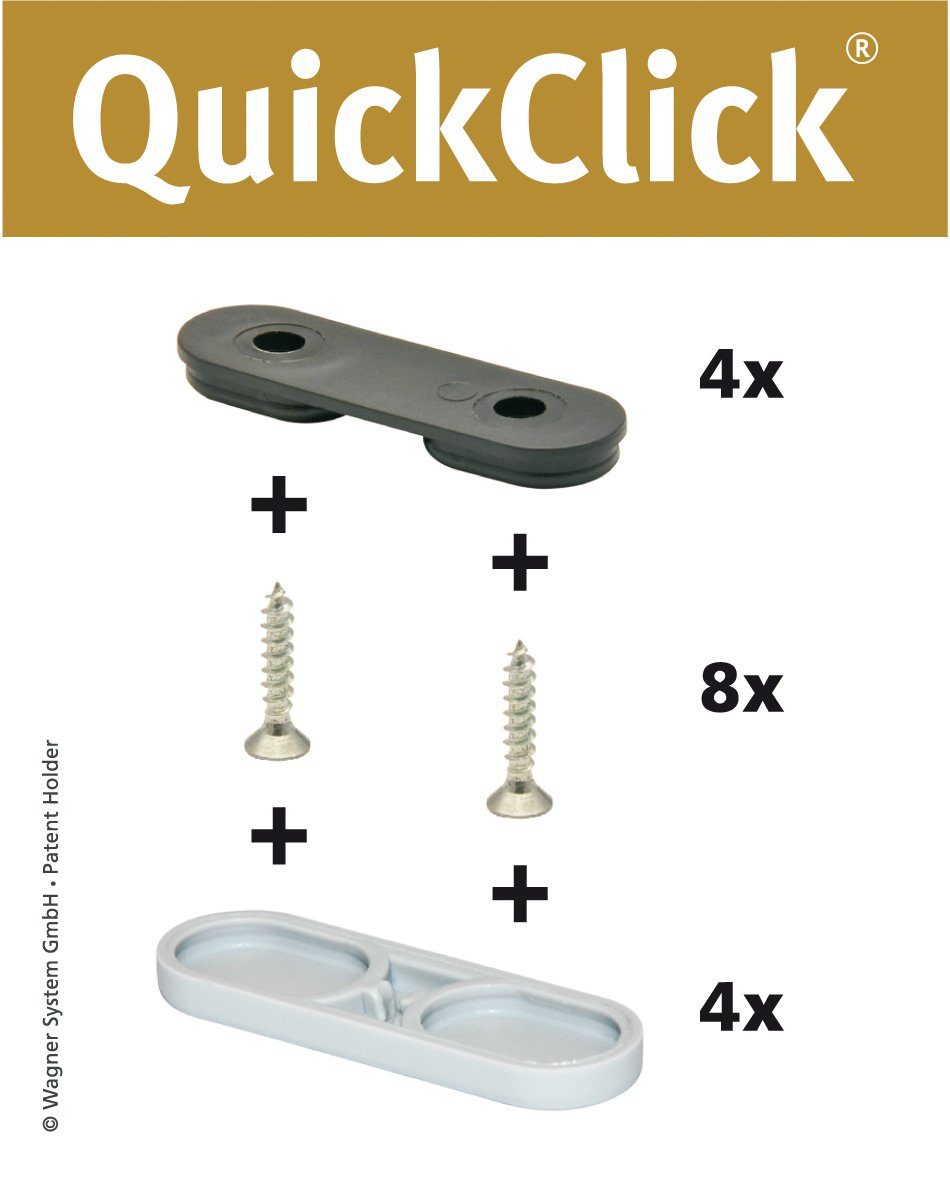 4x I WAGNER 8x Made austauschbar Anschrauben 4x zum mm QuickClick® TANDEM HYPER design Kunststoffgleiter 39 Stuhlgleiter yourself DE, in - + Schraube 4er-Set + Gleiteinsatz Klick-Gleiter I - Basis x Kunststoff - 12