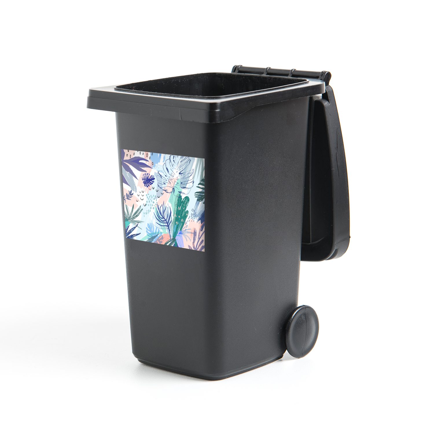 MuchoWow Wandsticker Sommer - Tropisch - Farbe (1 St), Mülleimer-aufkleber, Mülltonne, Sticker, Container, Abfalbehälter