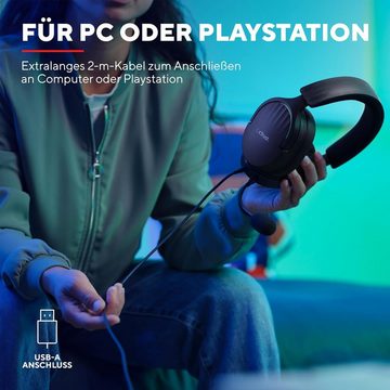 Trust Gaming GXT 490 Fayzo Gaming-Headset (Stilvolle RGB-Beleuchtung, Mit Kabel, 85% Recyclingkunststoff,Surround Sound,50mm Treiber,2m Kabel,Mikrofon)