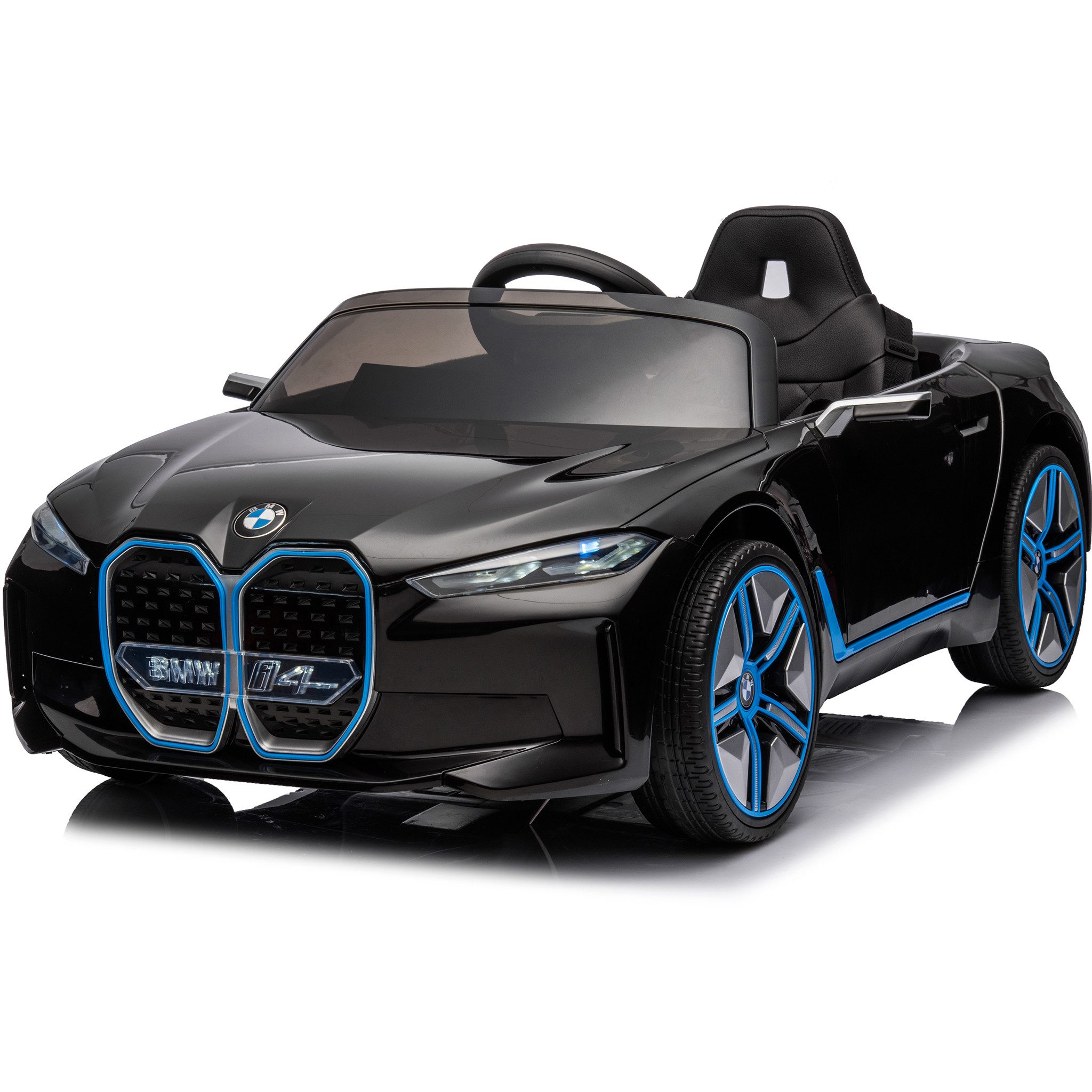 Actionbikes Motors Elektro-Kinderauto BMW i8 I12 - BMW i4 Kinder Elektroauto ab 3 Jahre, Belastbarkeit 30 kg, (2-tlg), Fernbedienung - Softstart - 2x 12 V Motor - Stoßdämpf.