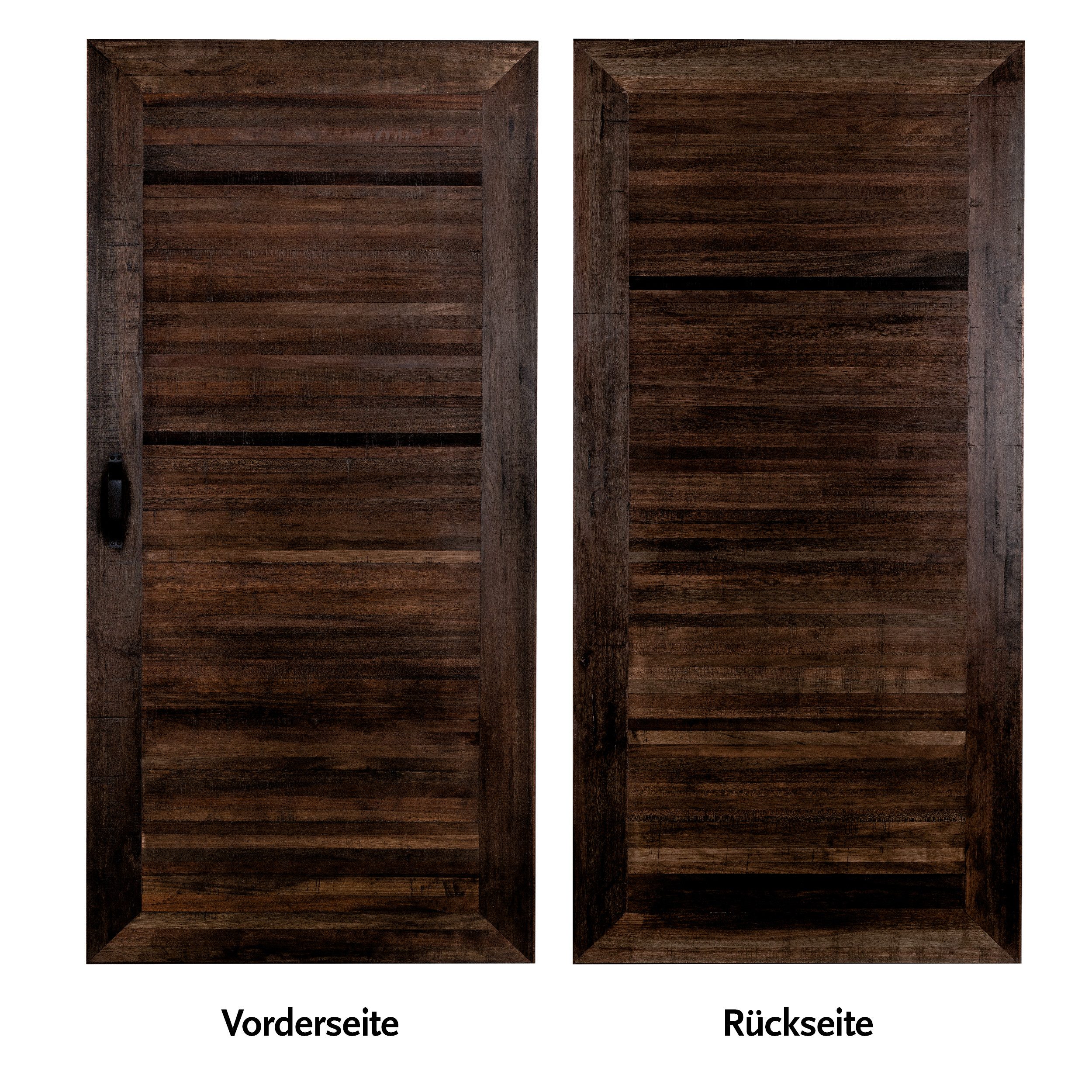 INDO Schiebetür Premium Holzschiebetür Scheunentor, 100x215 cm, leicht zu installieren (Versandkostenfreie Lieferung), handgefertigte Echtholz Schiebetür – Bild 4 von 5