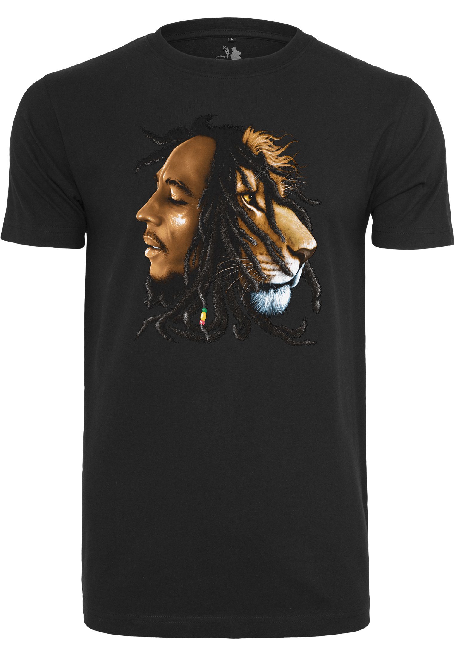 MisterTee MT496 Lion Bob black Bob T-Shirt Marley Marley Lion Face Tee (1-tlg) Face Herren