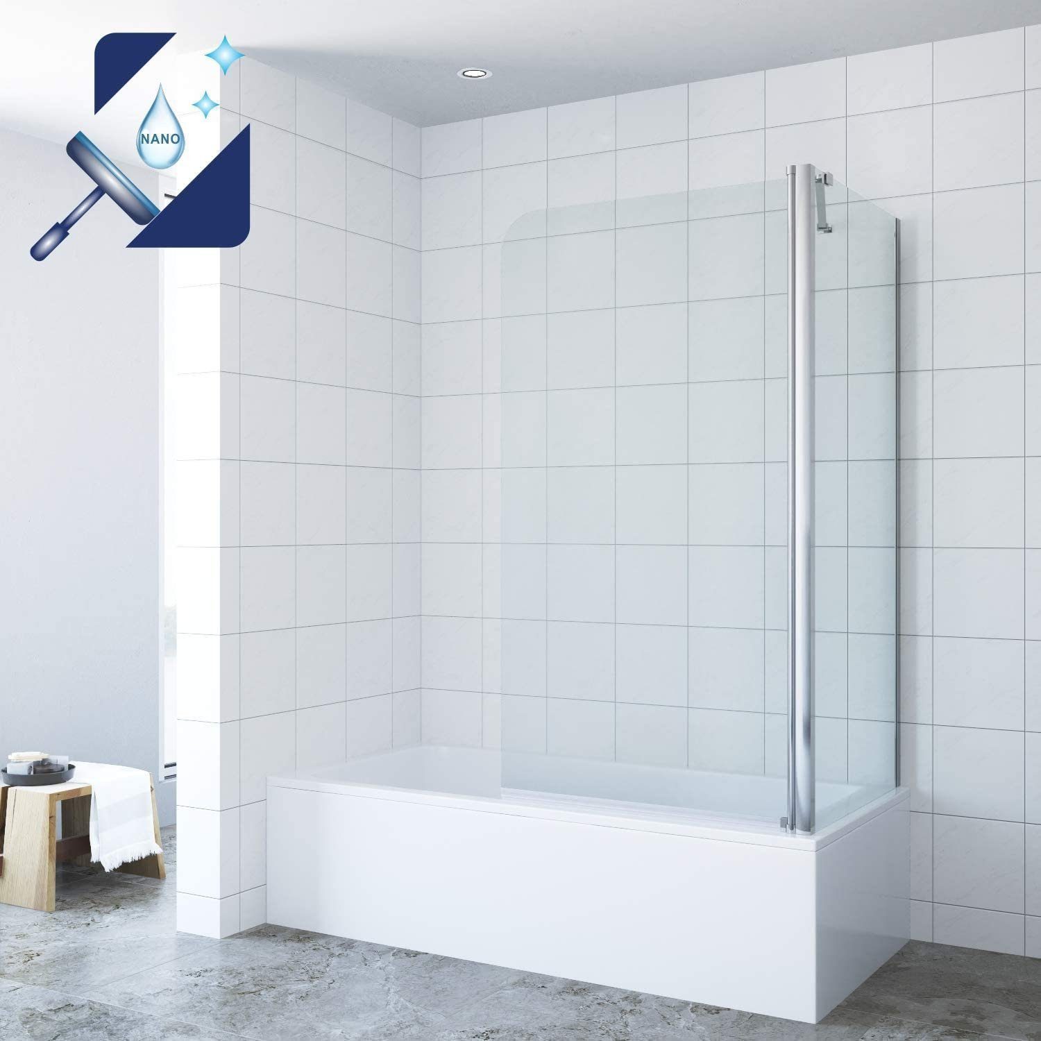 AQUALAVOS Badewannenaufsatz Eck Duschtrennwand für Badewanne günstig online kaufen