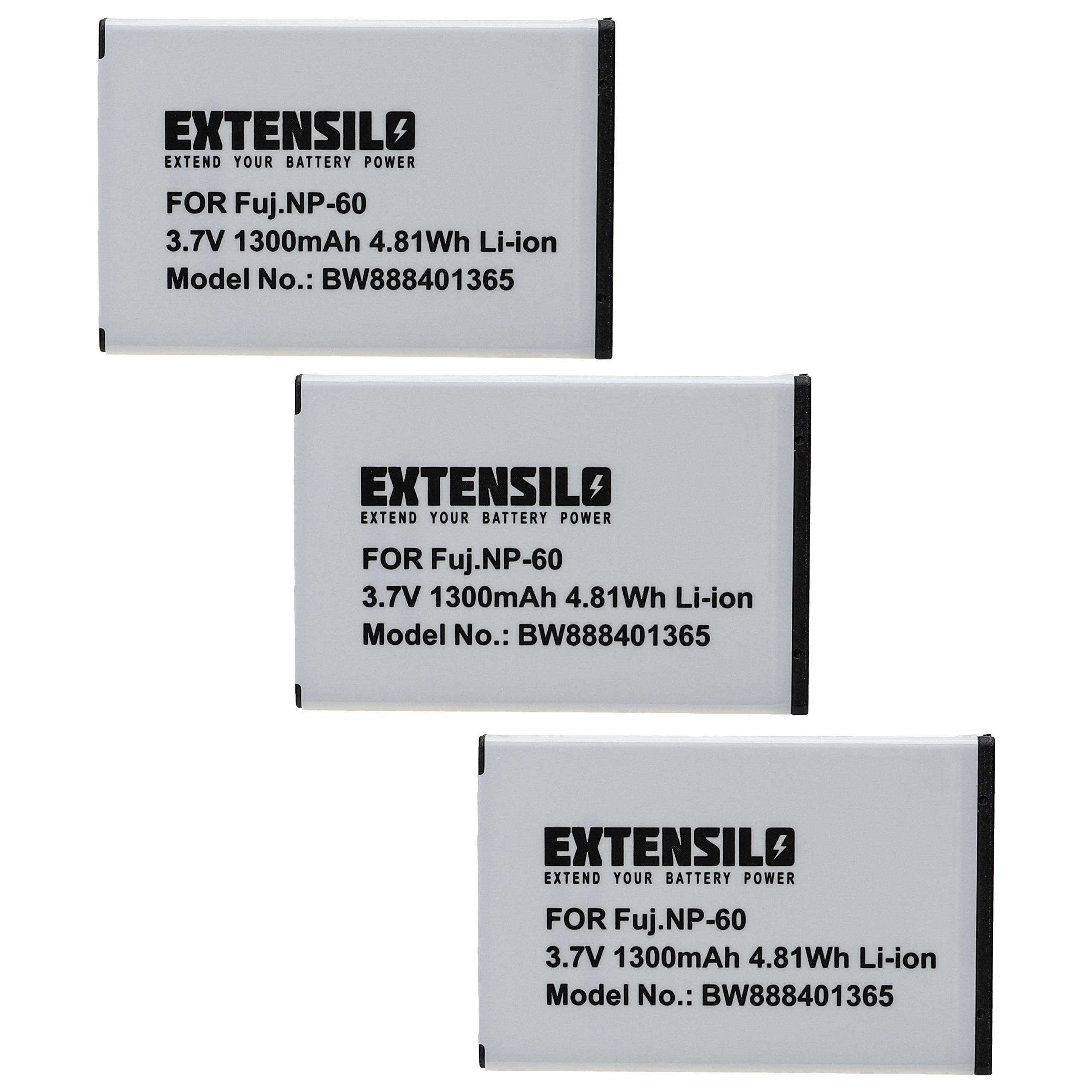 Extensilo kompatibel (3,7 COM-1/B, COM-1 COM-1/W, mAh Sony 1300 Li-Ion Mylo COM-2, Kamera-Akku V) mit