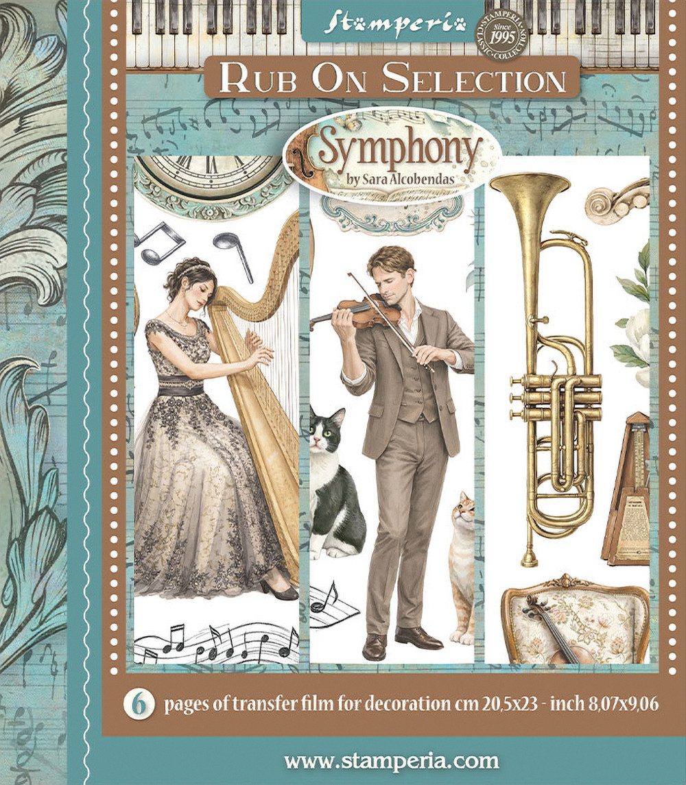Stamperia Dekorationsfolie XL Rub On Sortiment Symphony