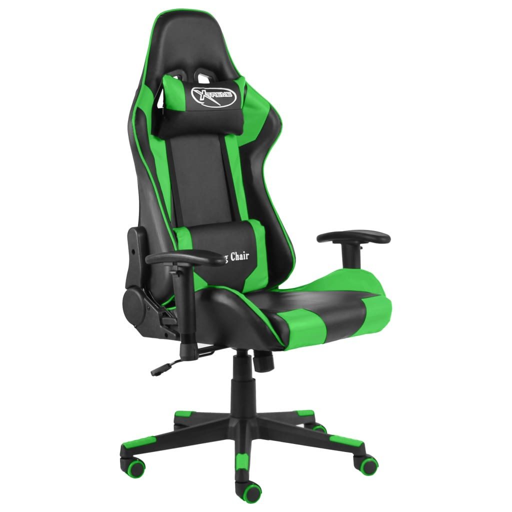 vidaXL Gaming-Stuhl Gaming-Stuhl Drehbar Grün PVC (1 St)