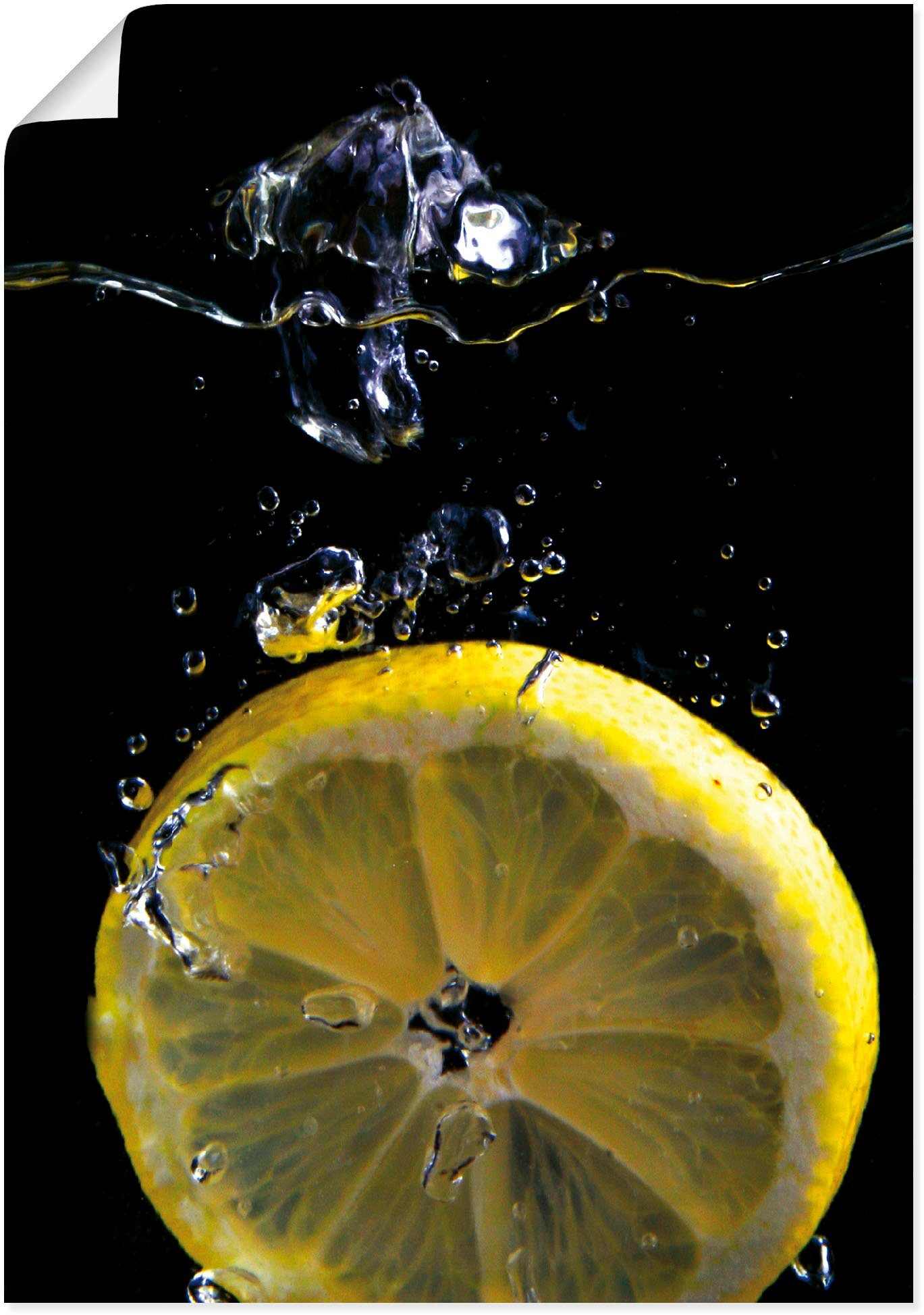 Artland Wandbild Zitrone, Lebensmittel (1 St), als Alubild, Leinwandbild, Wandaufkleber oder Poster in versch. Größen