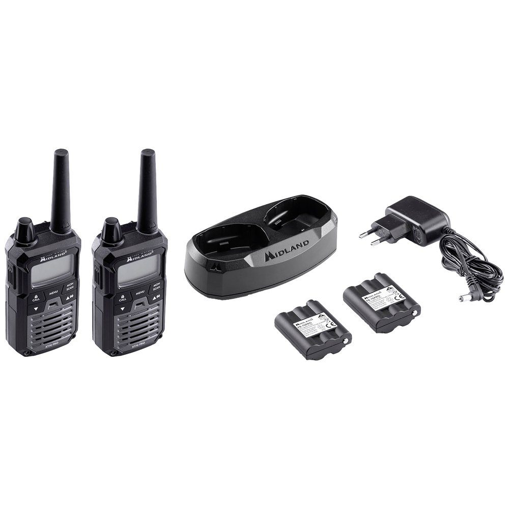 Walkie Talkie Midland Midland XT70 Pro PMR+LPD Blisterpack Schwarz C1465 PMR/LPD-Han