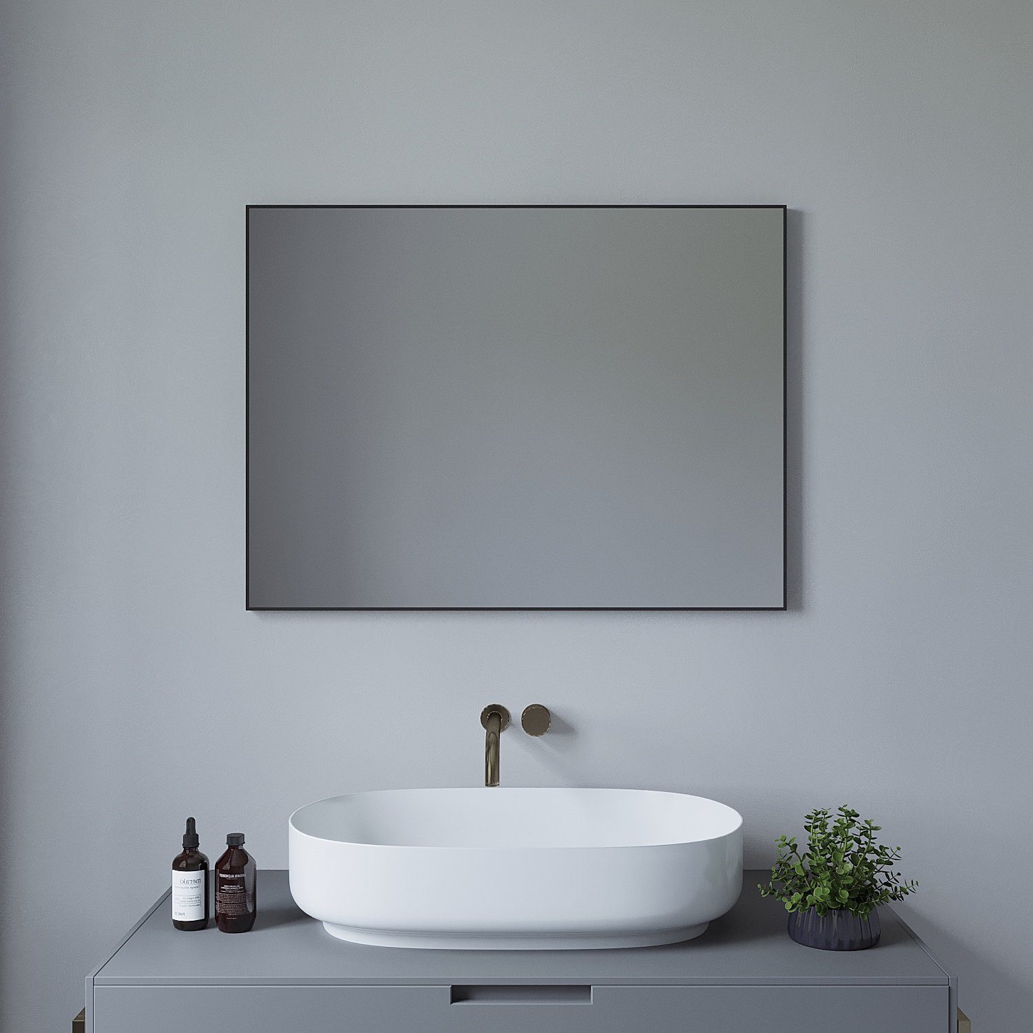 AQUABATOS Badspiegel Wandspiegel Dekospiegel Spiegel schwarz Flur Bad groß günstig online kaufen