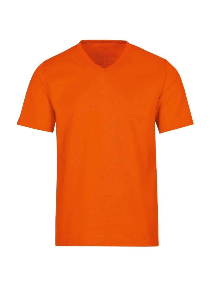 T-Shirt DELUXE mandarine Baumwolle TRIGEMA V-Shirt Trigema