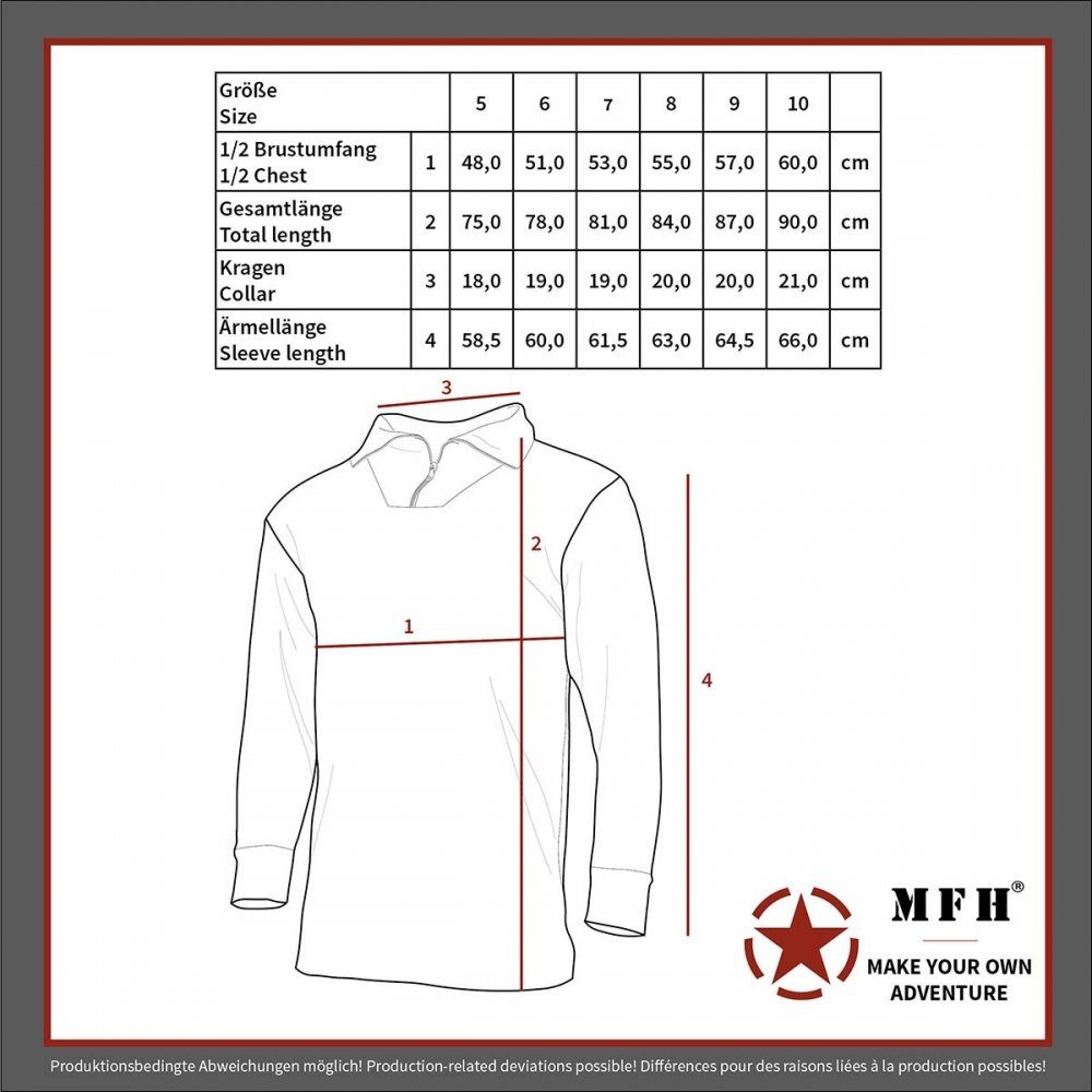 Plüsch-Rollkragenhemd, oliv (Packung, BW 8 Mod., MFH 1-St) - Thermounterhemd