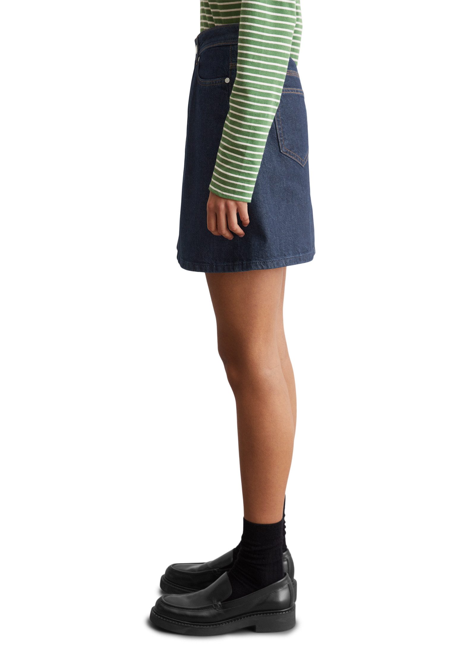 Marc O'Polo DENIM Jeansrock aus dunklem Rigid Denim günstig online kaufen