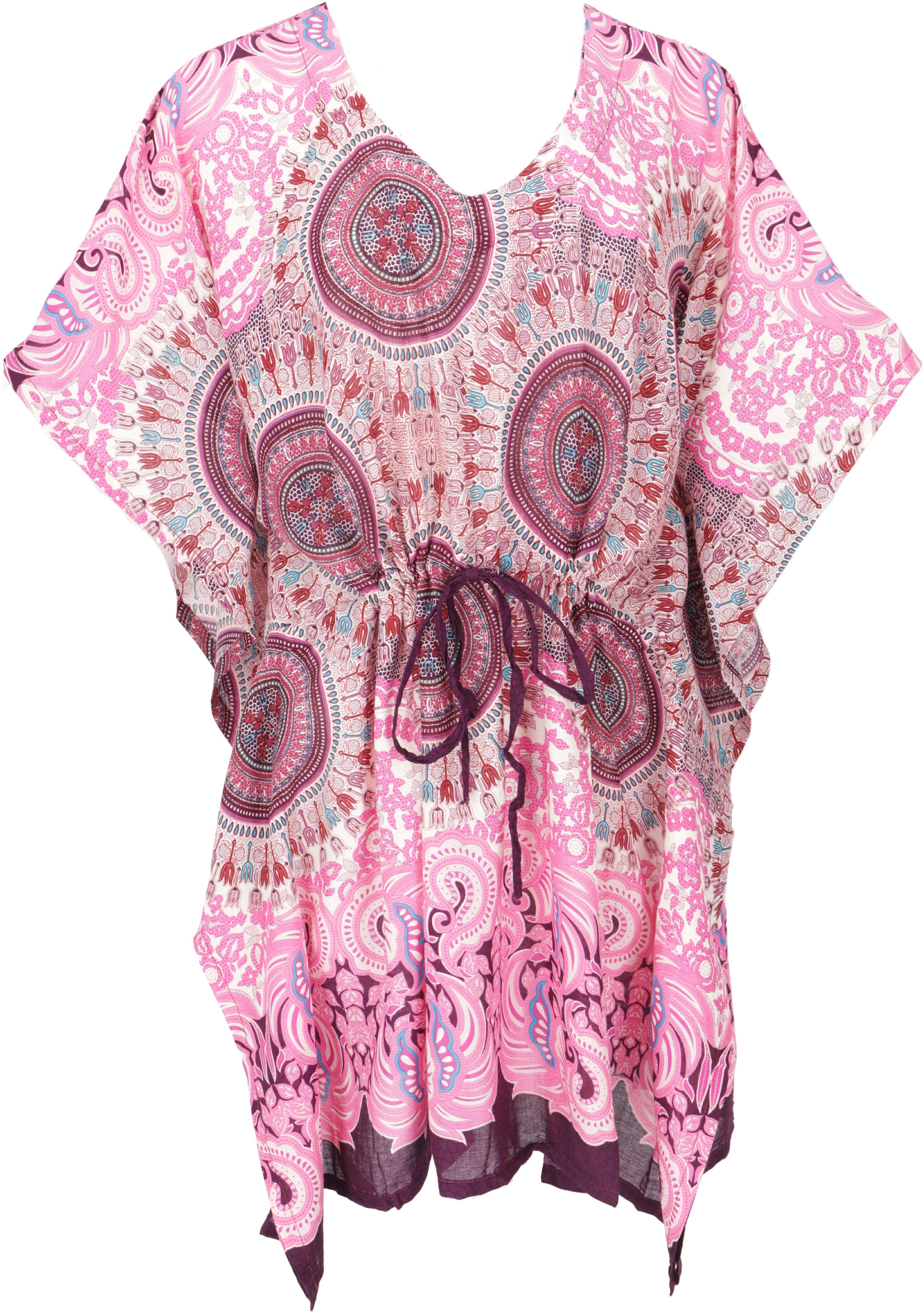 Longbluse Boho alternative pink Tunika, Guru-Shop Kurzarm.. Poncho, Bekleidung Kaftan, Mandala