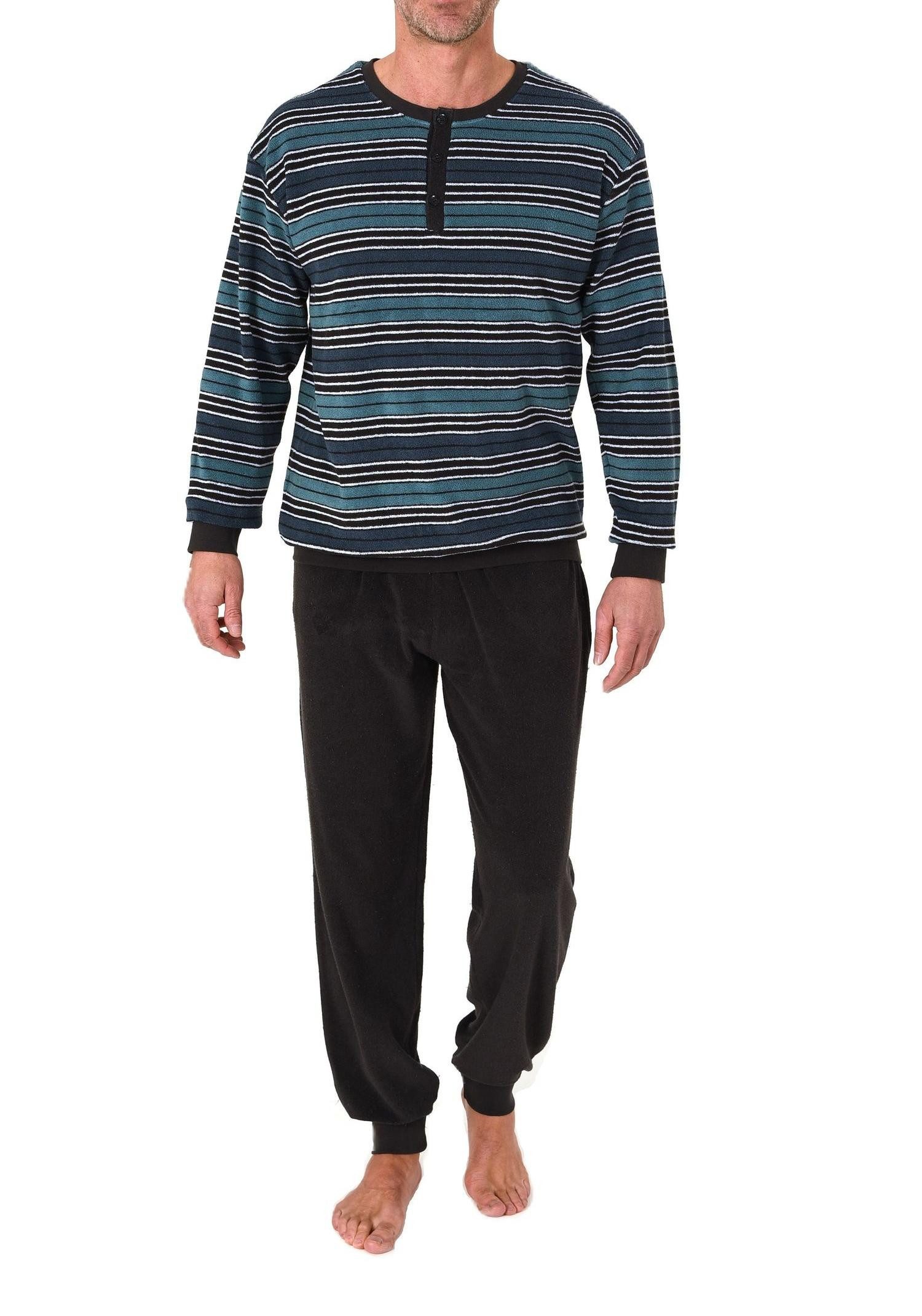 Pyjama Herren Schlafanzug Pyjama Frottee Qualität – auch in Übergrößen