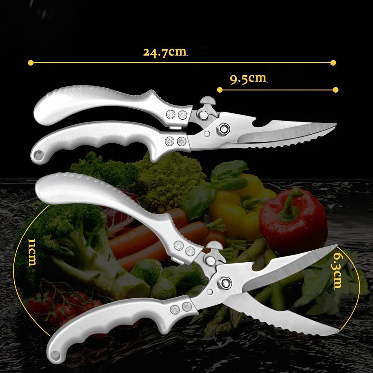 KingLux Geflügelschere Küchenschere mit Metallgriffen für Huhn, Geflügel, Fisch, Fleisch, (1-tlg)