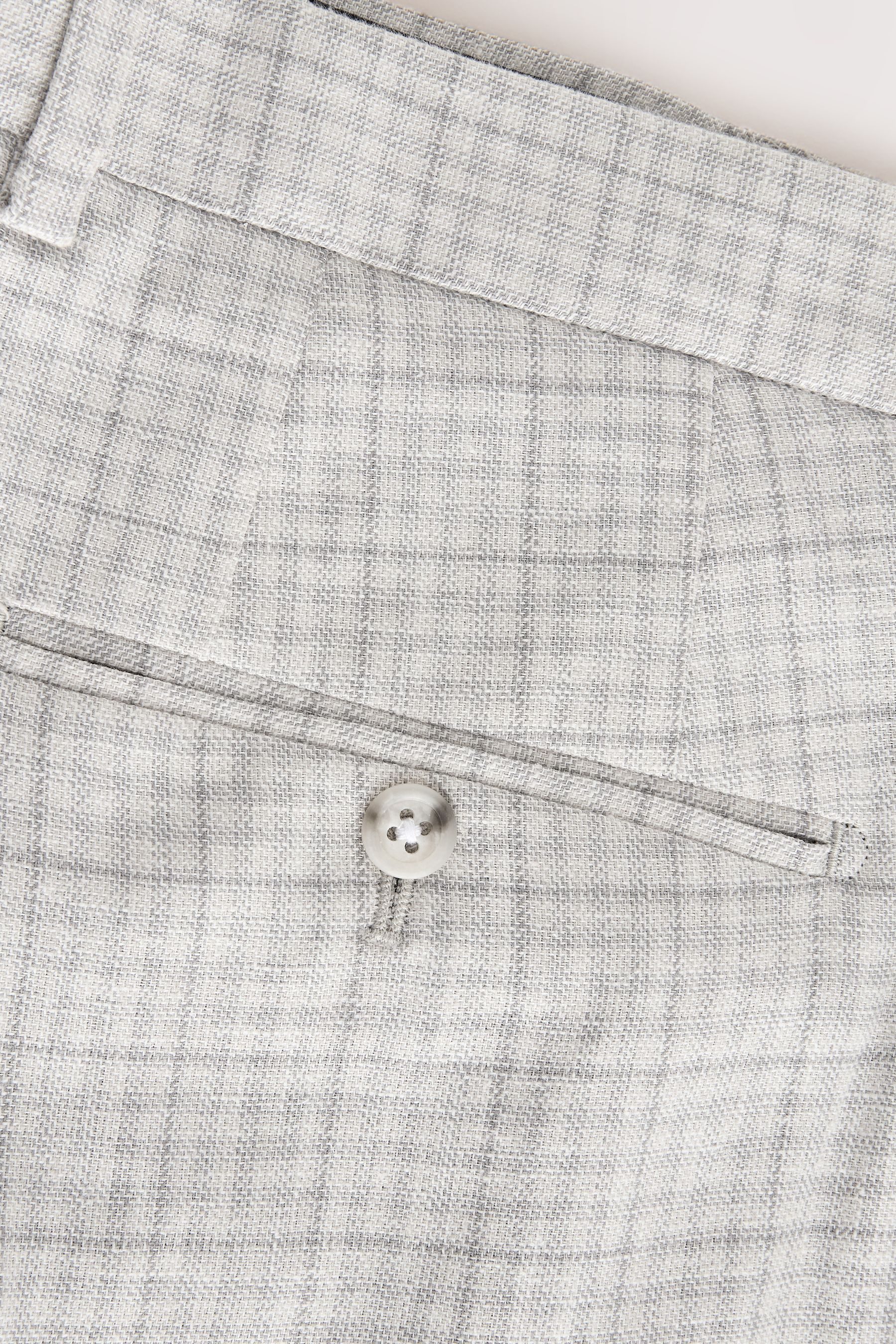 Next Anzughose Tailored Fit Anzughose mit Karomuster und Leinen (1-tlg)