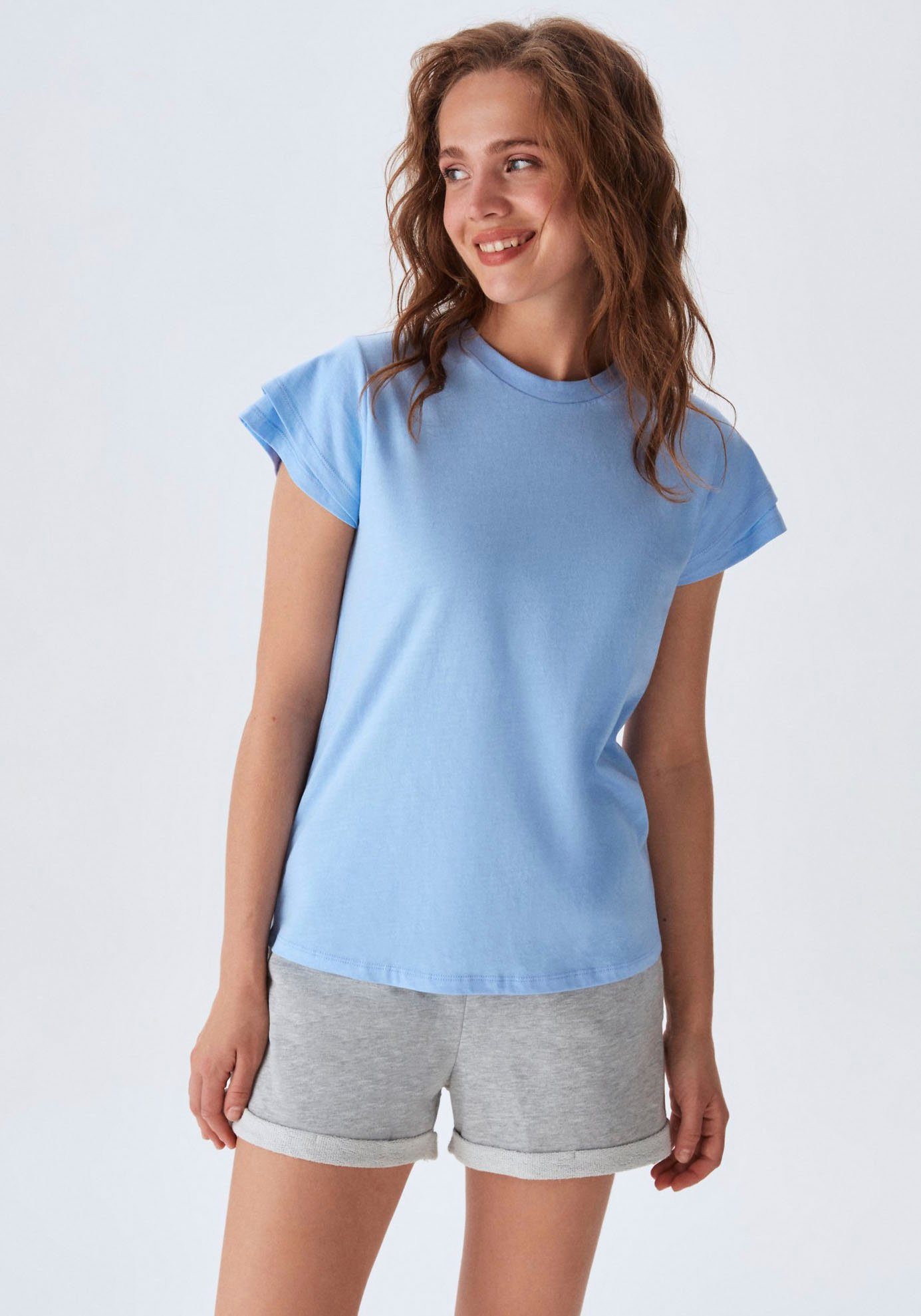 LTB Rundhalsshirt FECABA mit Flügelärmeln forever blue | T-Shirts