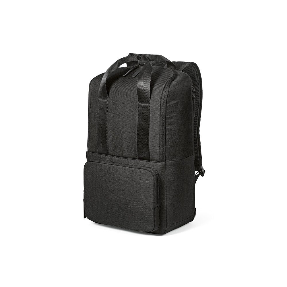 CABBEL Rucksack Rucksack 18L Laptopfach Trolley nachhaltig rPET 0,88kg leicht robust (Rucksack, 1-tlg., Einzelartikel), Schwarz, recyceltes Polyester, 98,9% rPET, 29x45x15cm, leicht, 18L