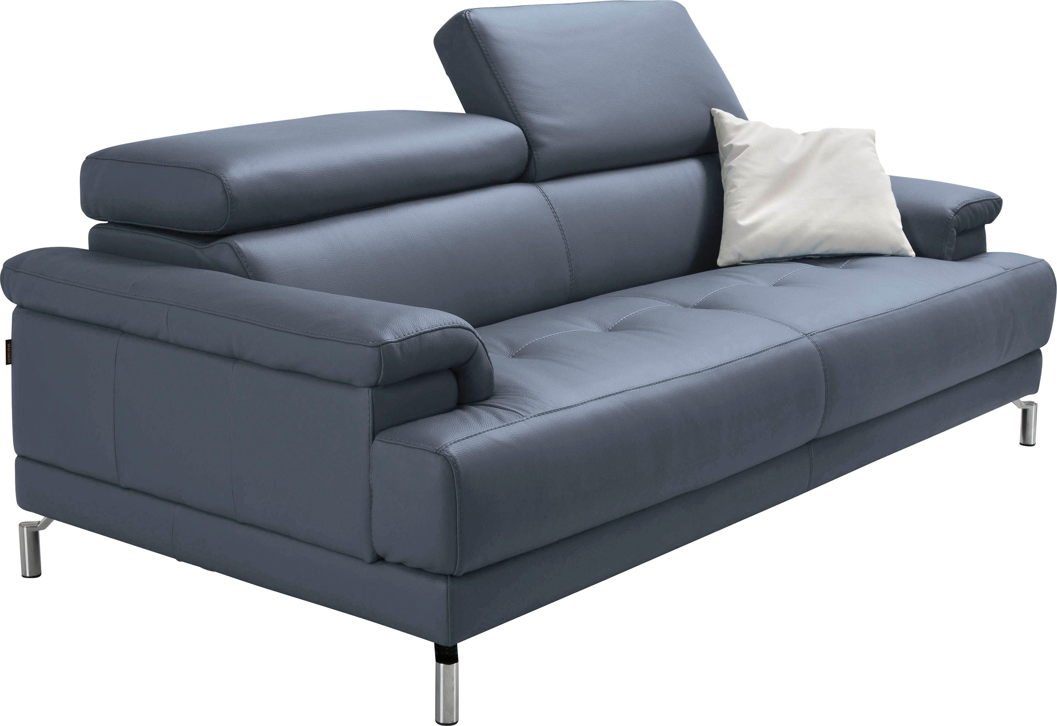 Egoitaliano 2,5-Sitzer Soul, Design und Sitzkomfort auf hohem Niveau, tolle Details, inkl. Kopfteilverstellung für noch mehr Komfort, Designfuß