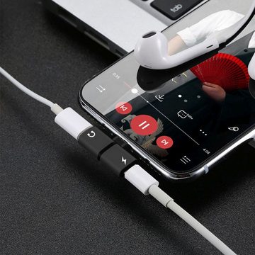 Retoo 2-in-1 Audio Splitter Adapter Musik Laden Phone 6-14 Pro Plus Audio-Adapter Lightning, hochwertigen Materialien, Filigrane Größe, Präzise gefertigt