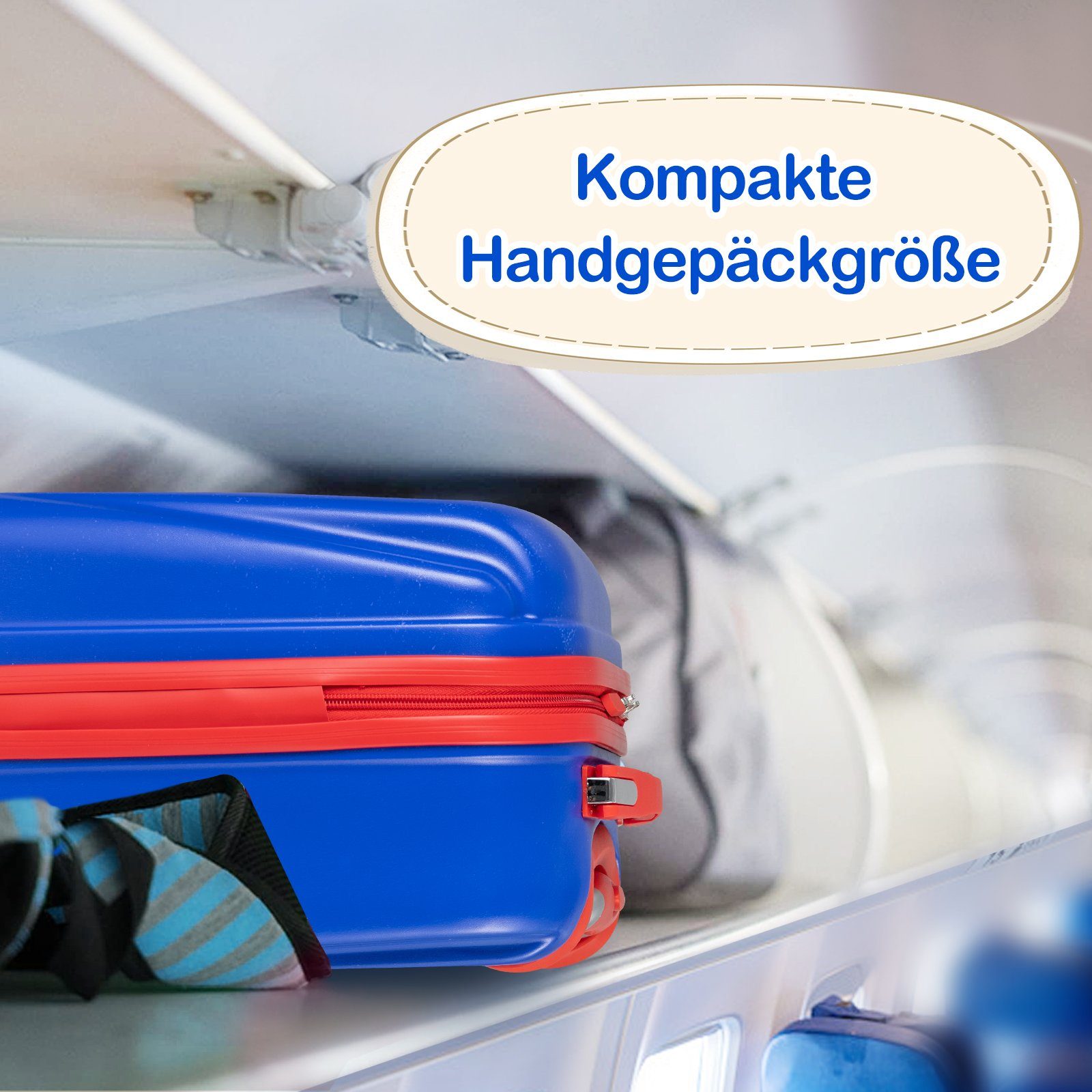 COSTWAY Kinderkoffer Reisegepäck, 2tlg Kinderkoffer + Rucksack