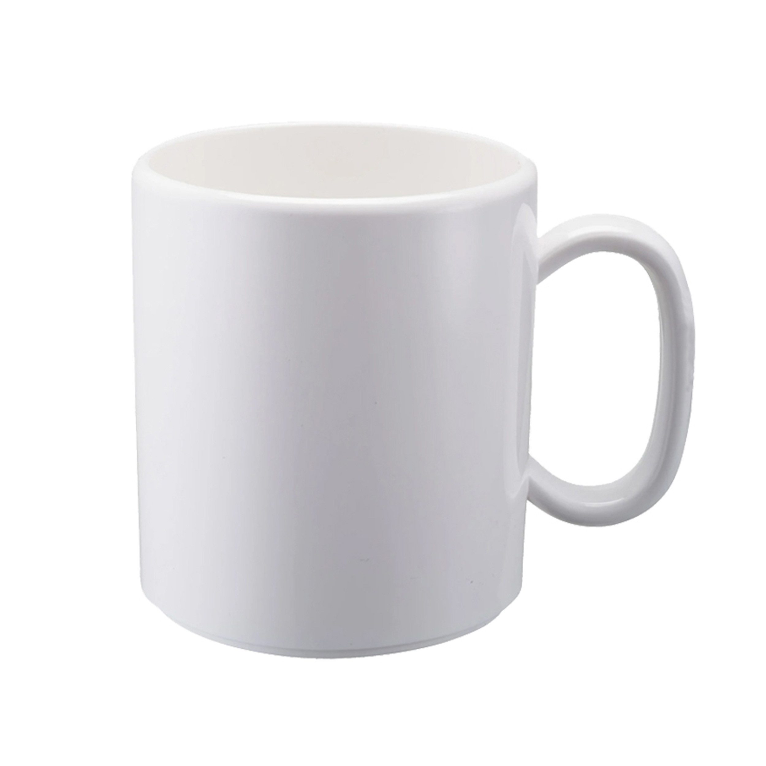 WACA Becher Henkelbecher 0.3L Weiß Mattiert Bruchsicher, 1-tlg., Melamin