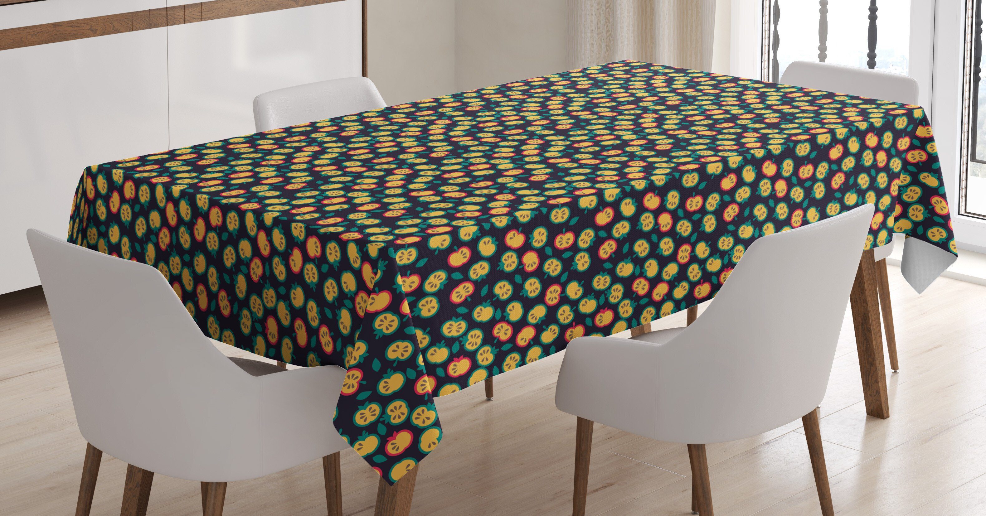 Farbfest den Klare Äpfel Abstrakt geeignet Für Stil Farben, Bereich Außen Obst Abakuhaus Waschbar Tischdecke Halbierte